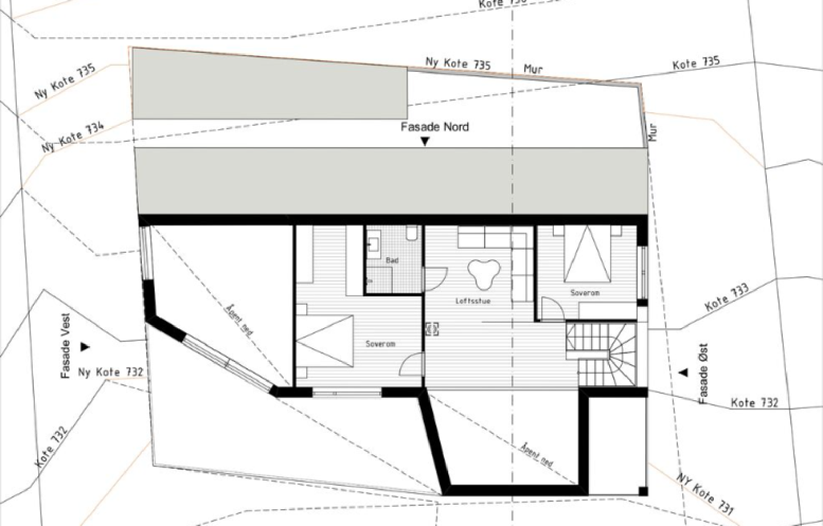 Planskisse loft. Galleribilde