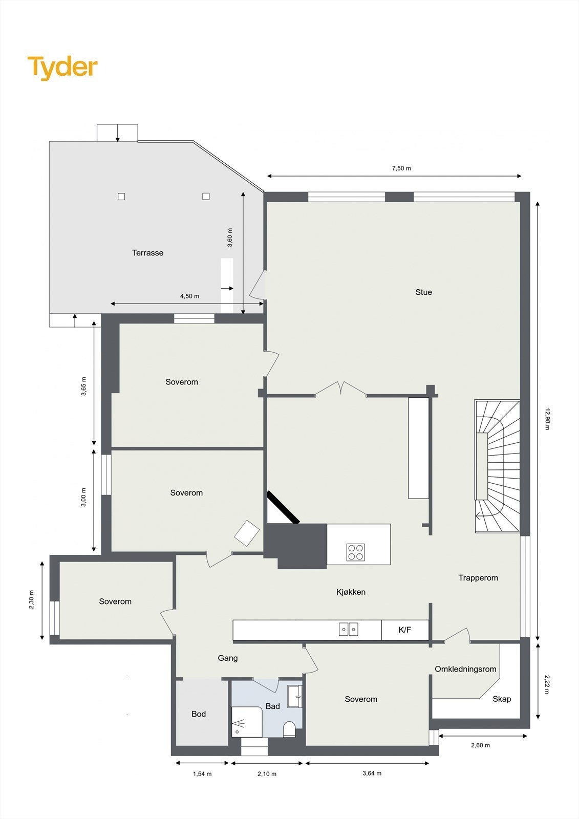 Plantegning 1. etasje Galleribilde