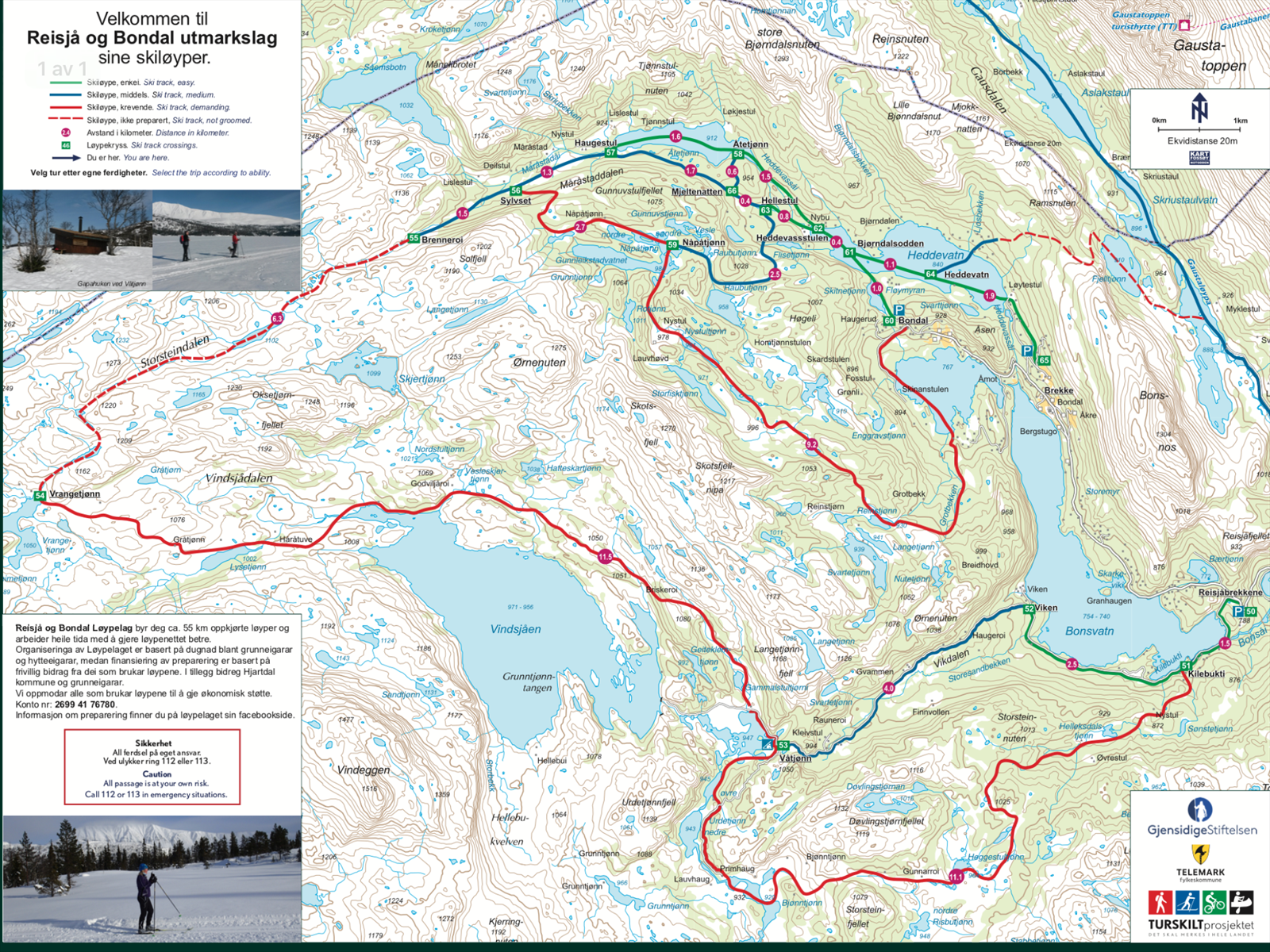 Løypekart Reisjå og Bondal utmarkslag. Galleribilde
