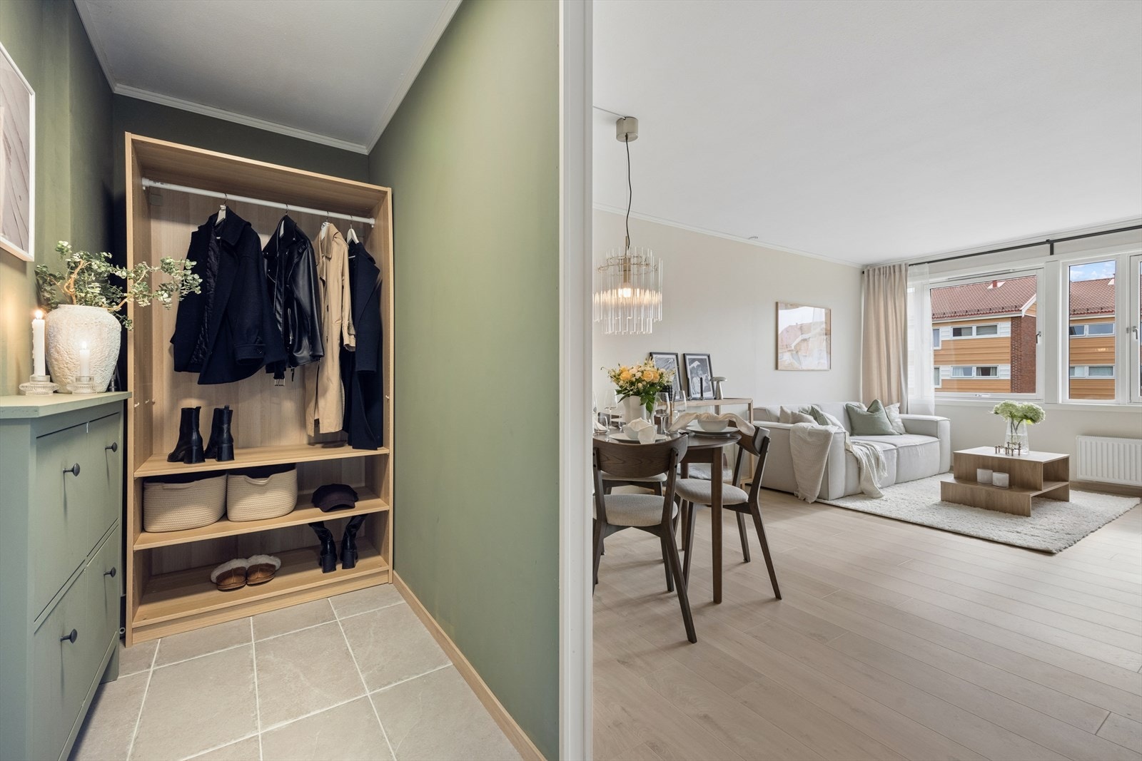Entréen har plass til både skoskap og oppheng for yttertøy. Galleribilde