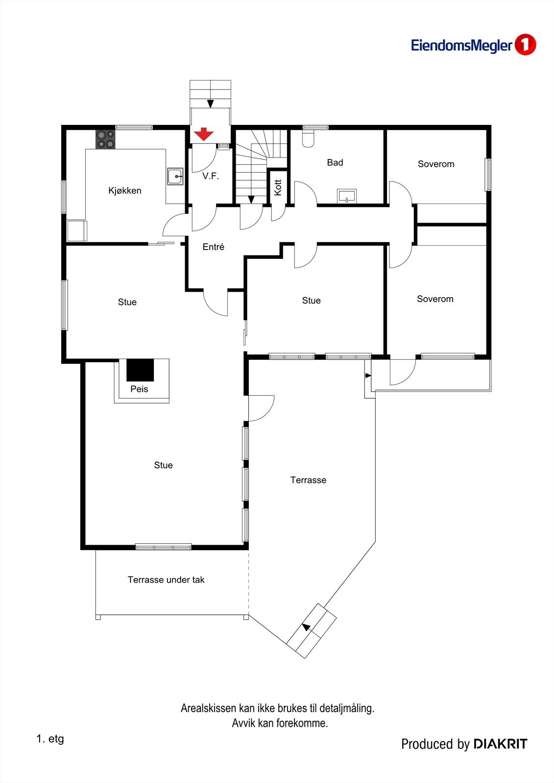 Plantegning 1. etasje Galleribilde