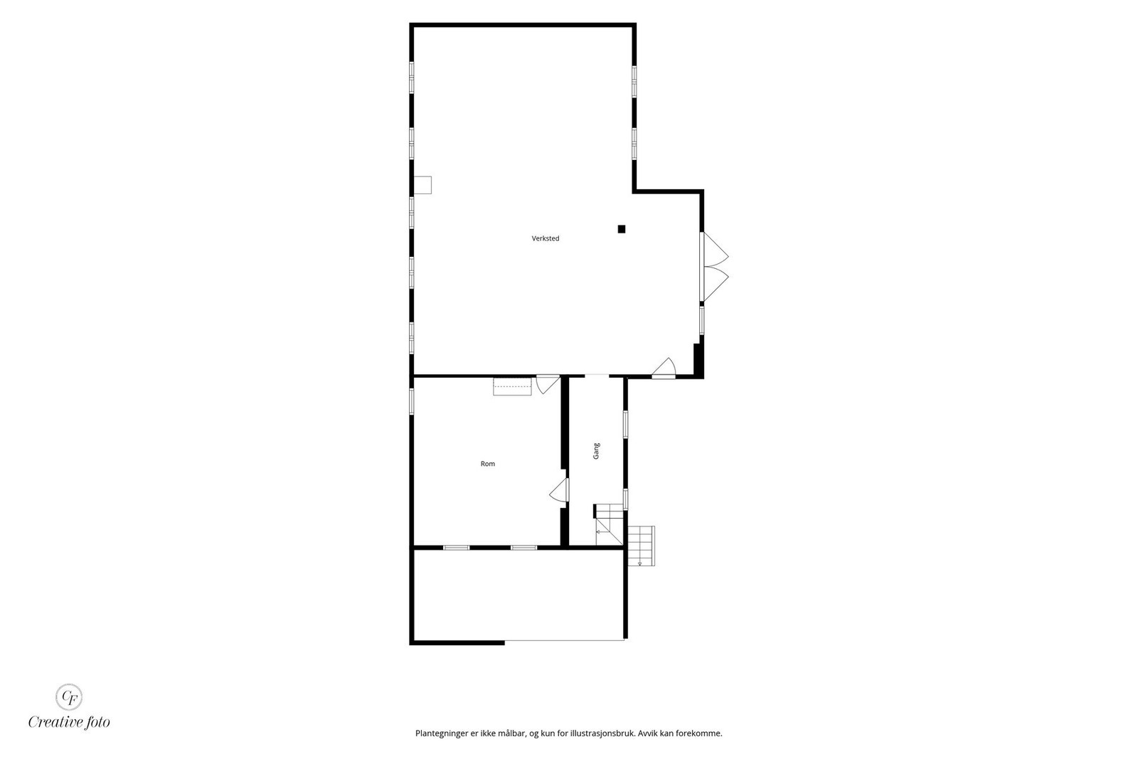 Plantegning låvens 1. etasje. Galleribilde