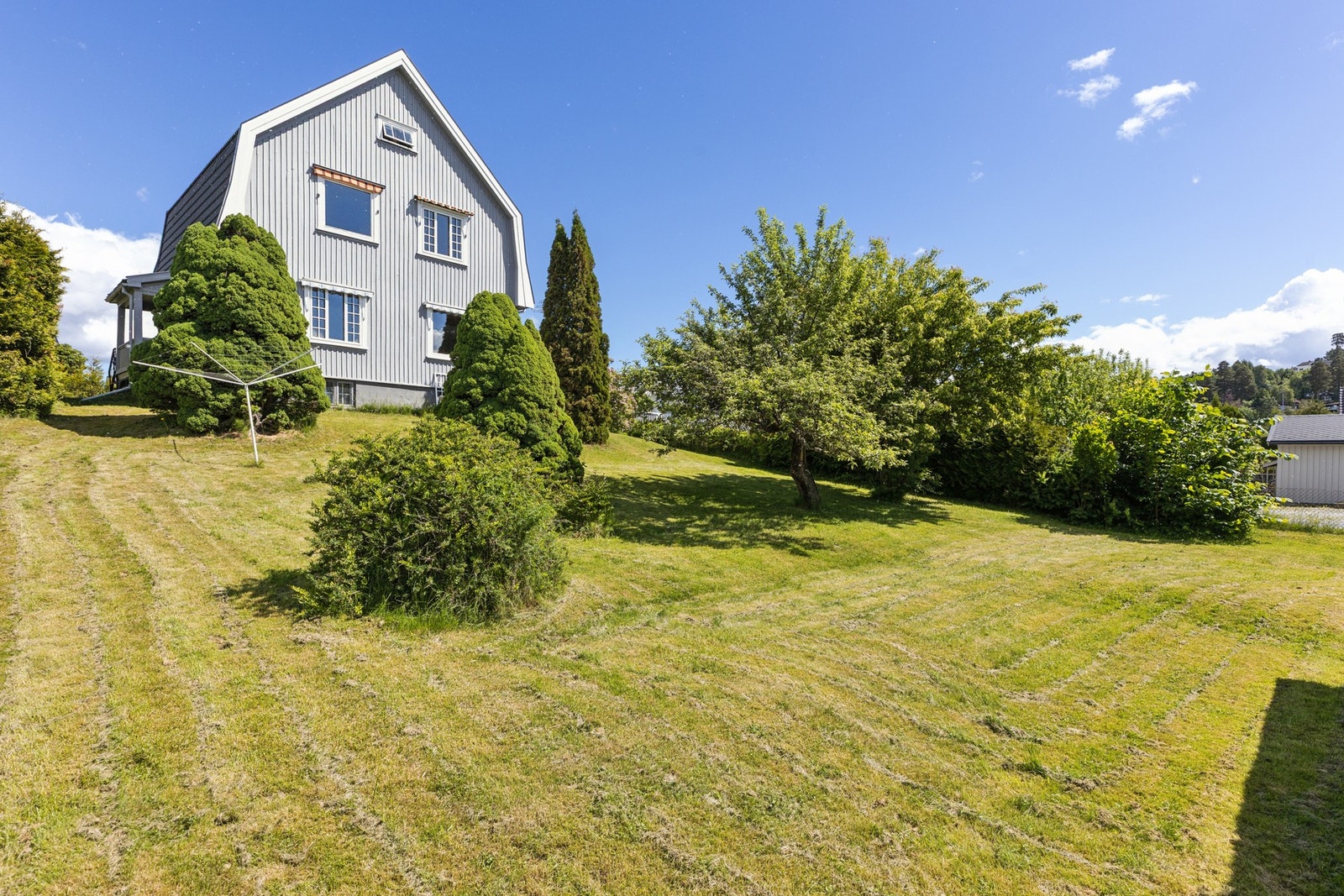 Romslig hage - godt med boltreplass for barna og de firbeinte i familien. Galleribilde