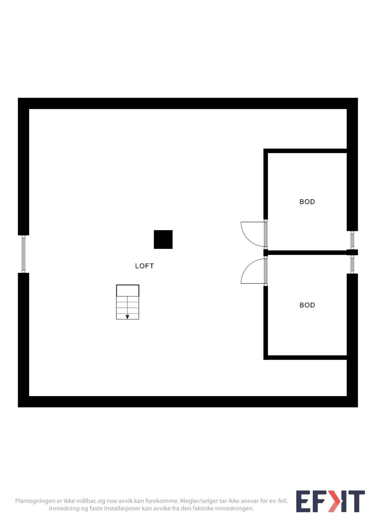 Plantegning som viser loftsetasjen. Galleribilde