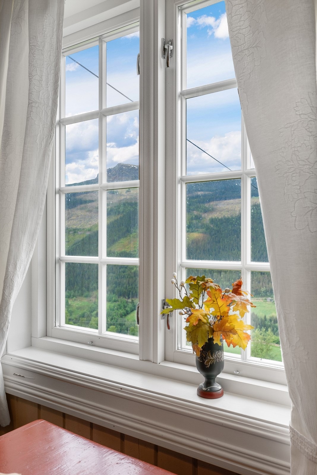 Vinduene rammer inn det vakre landskapet. Galleribilde
