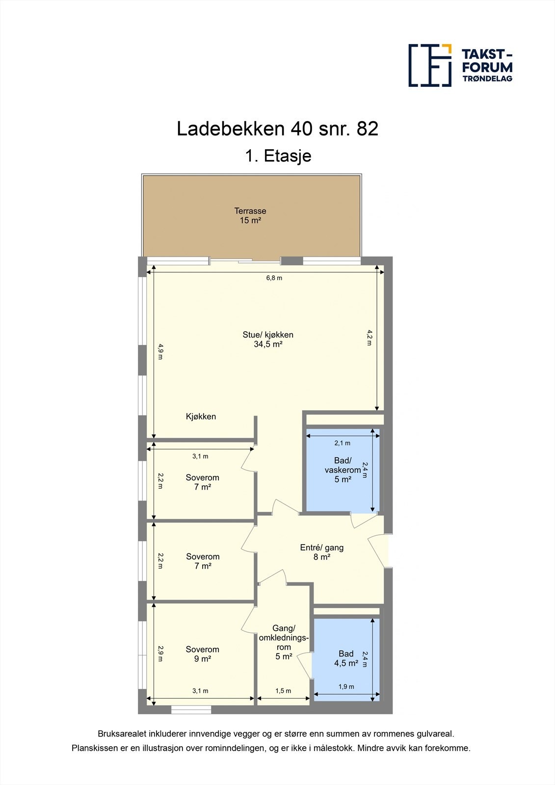 Ta en titt på planløsningen og gjør deg kjent med romfordelingen! Galleribilde