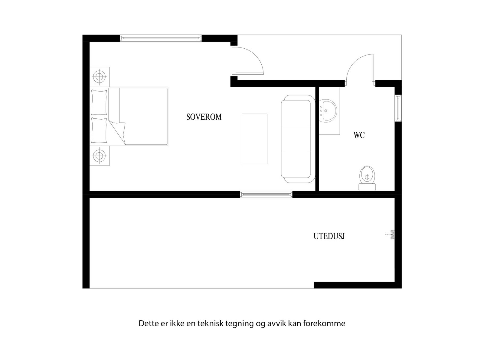 Plantegning Anneks (ikke bruksendret til dagens løsning). Galleribilde