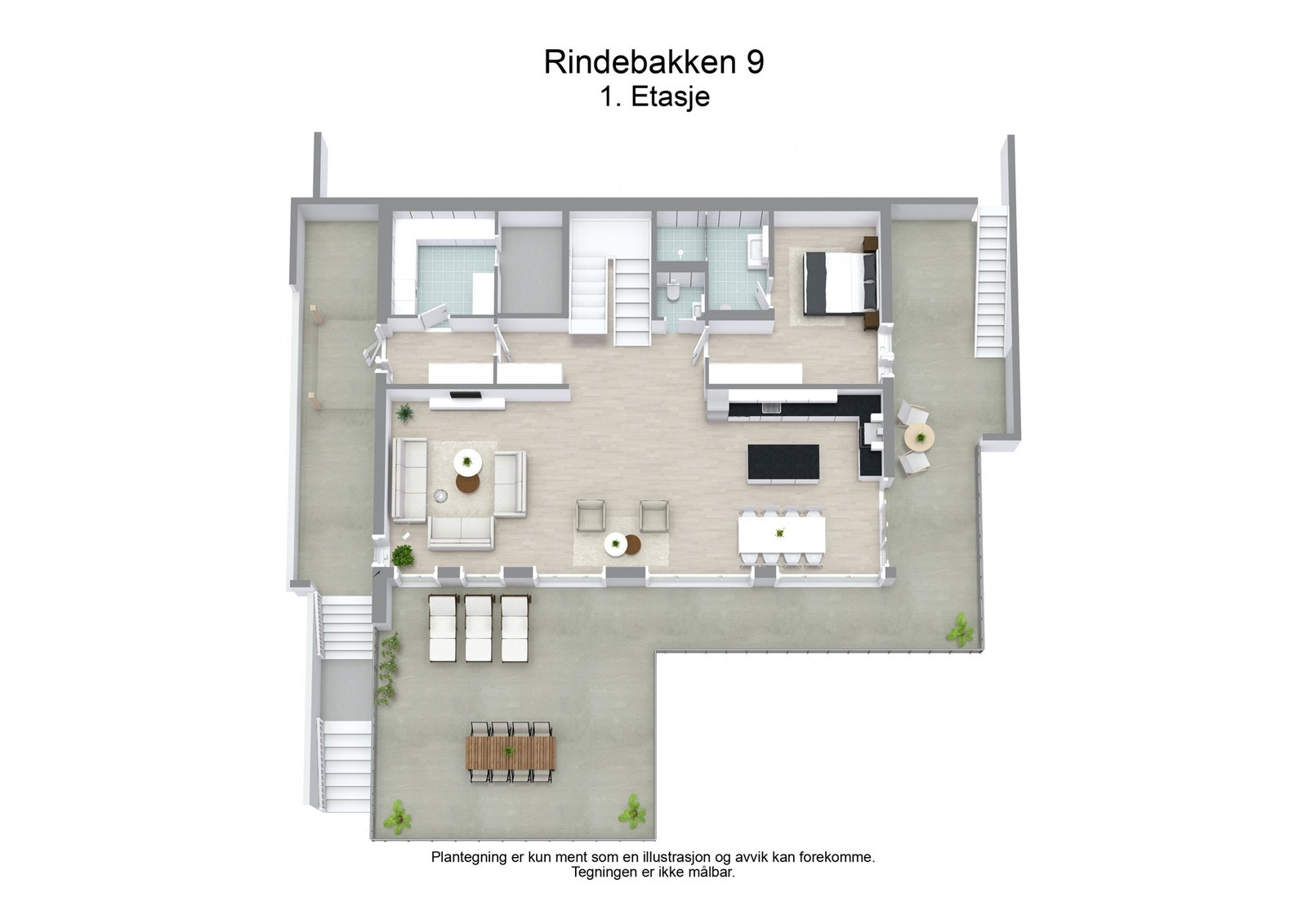 Rindebakken 9 - 3D - 1. Etasje Galleribilde
