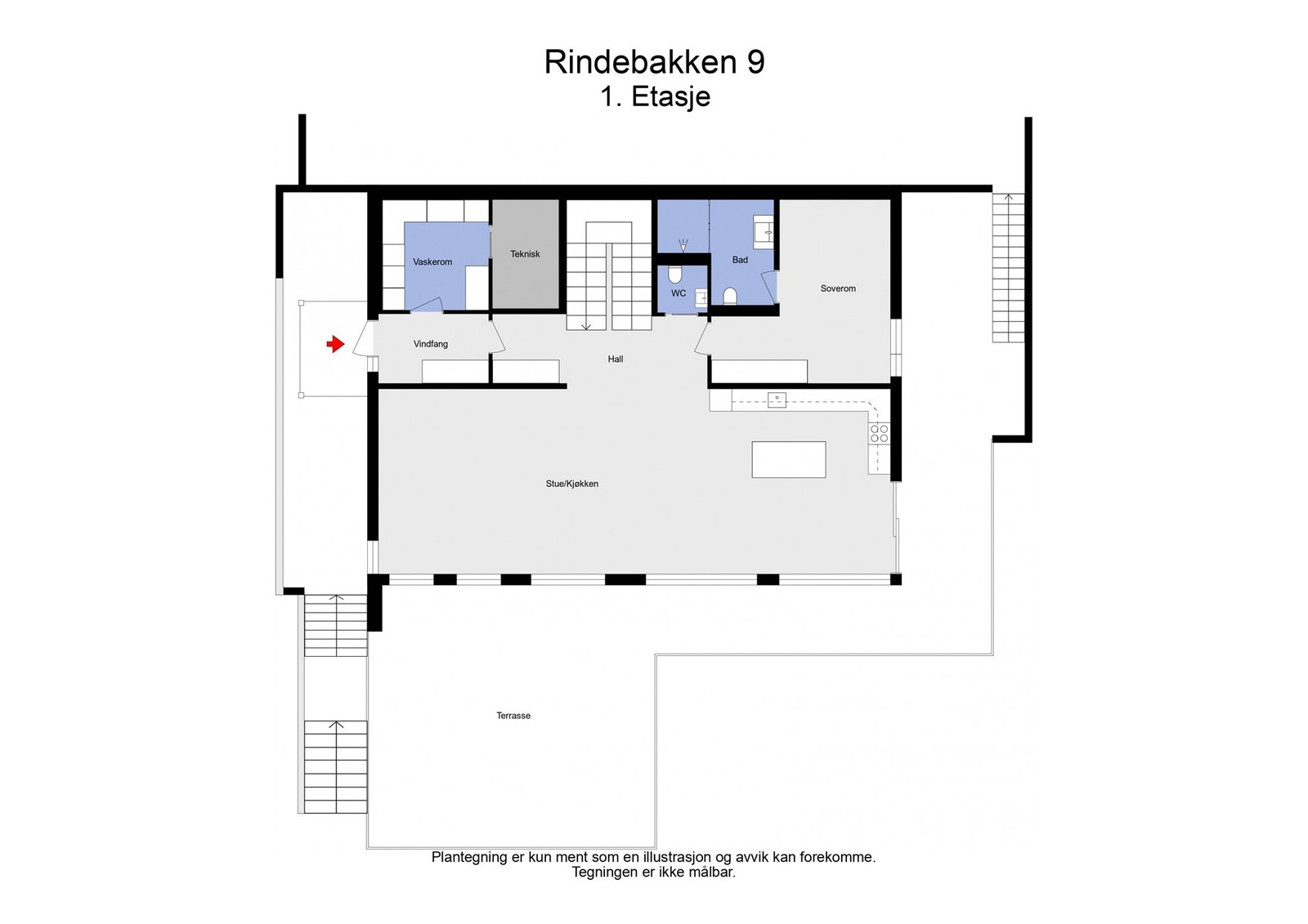 Rindebakken 9 - 2D - 1. Etasje Galleribilde