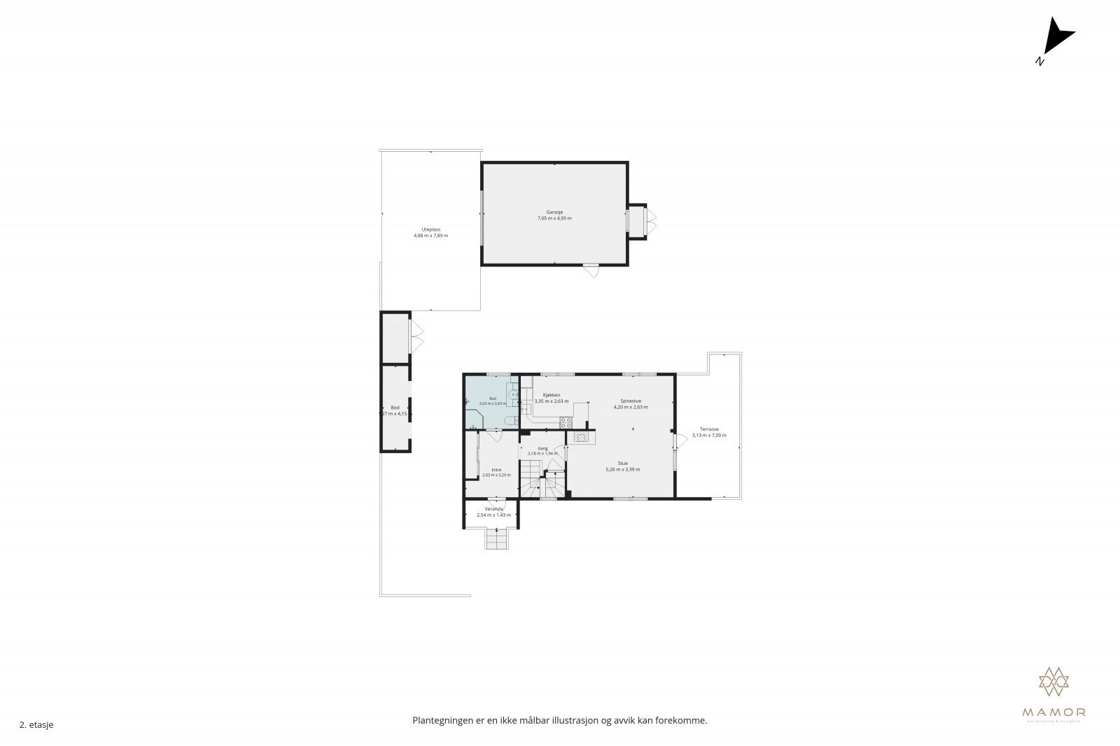 Plantegning 1. etasje Galleribilde