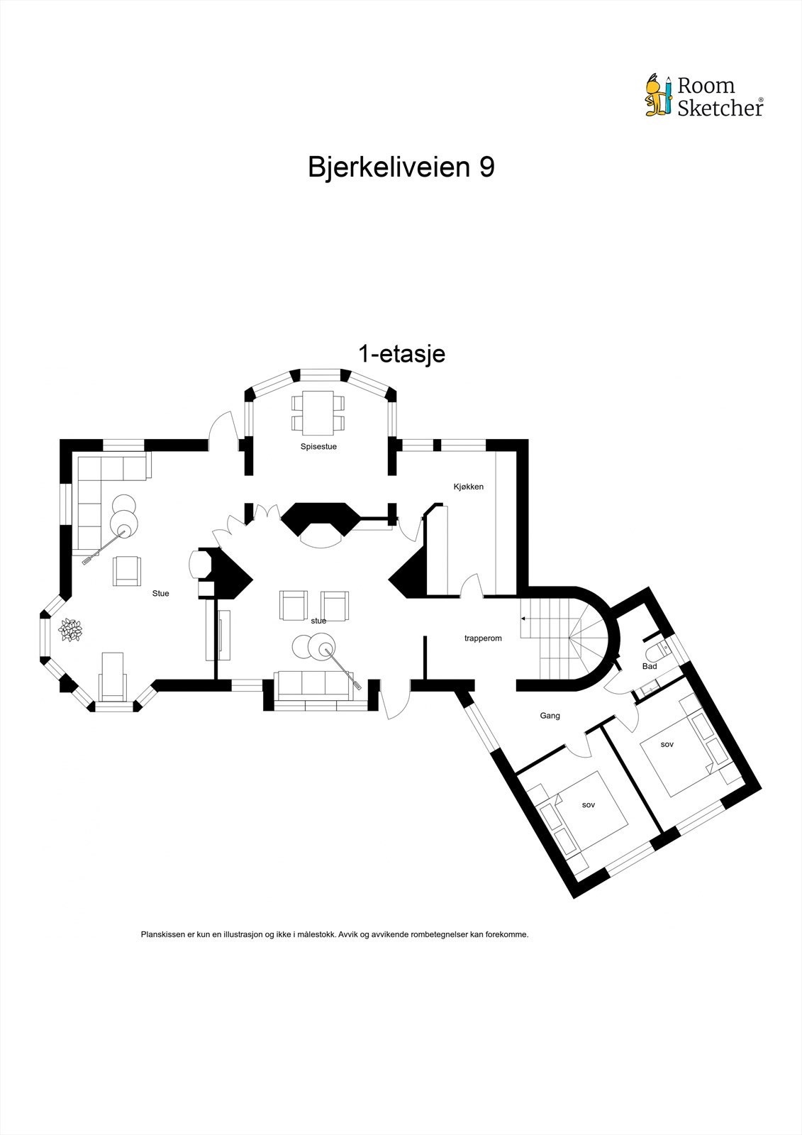 Plantegning 1. etasje. Galleribilde