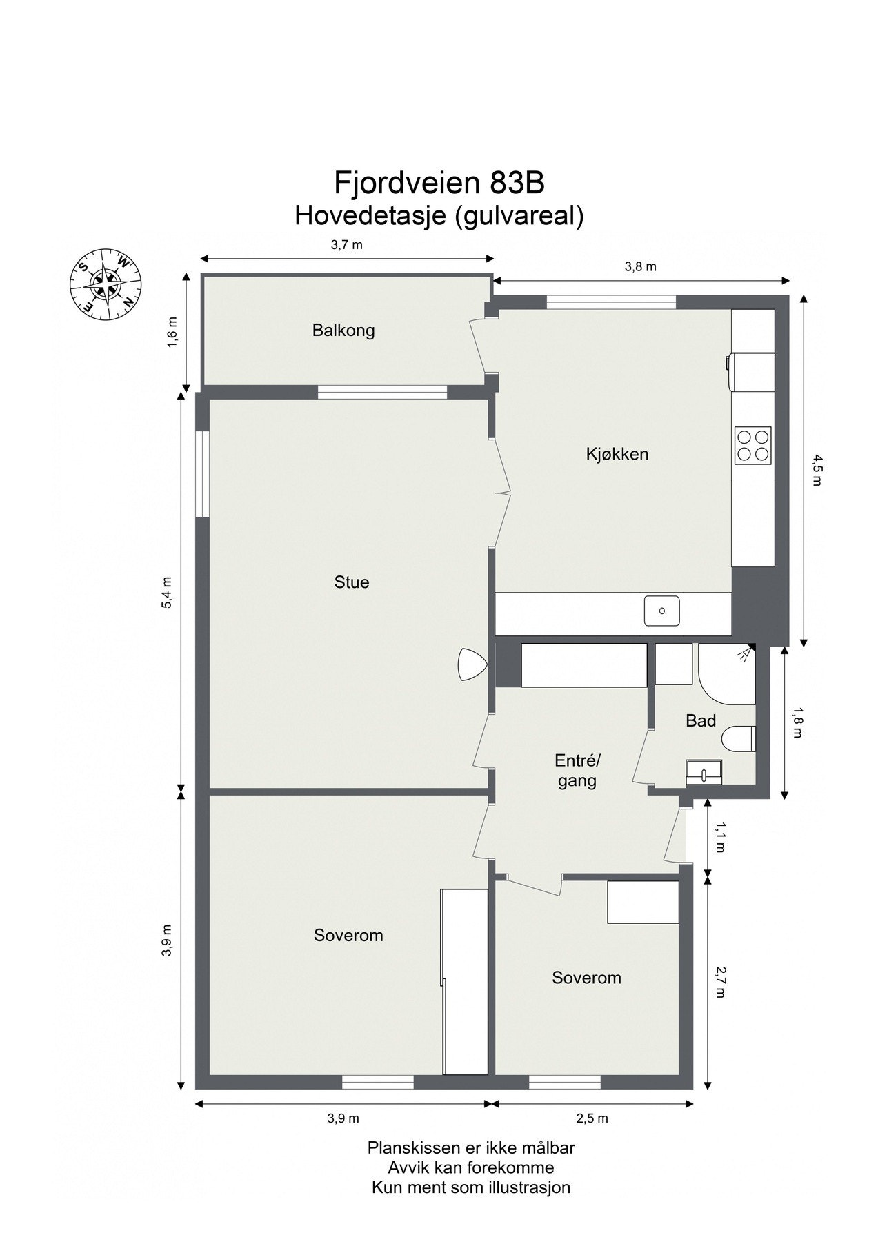 Plantegning - Fjordveien 83B Galleribilde