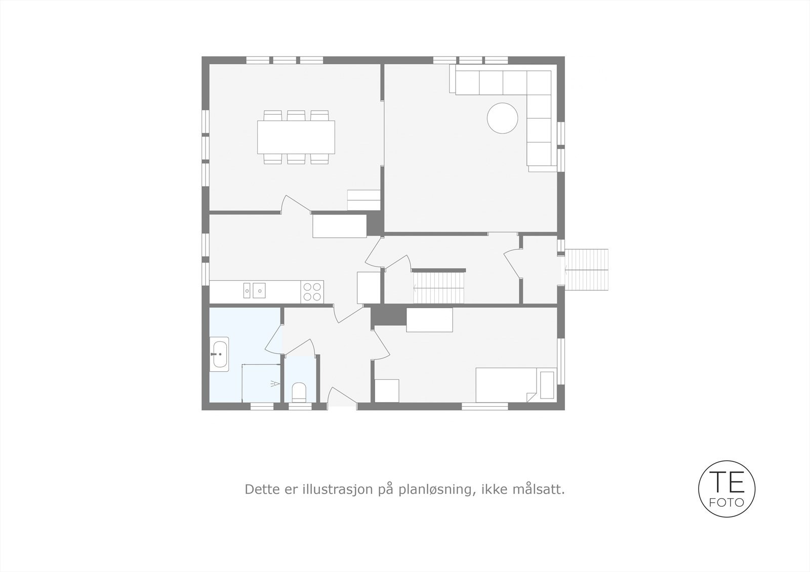 Plantegning 1. etasje Galleribilde