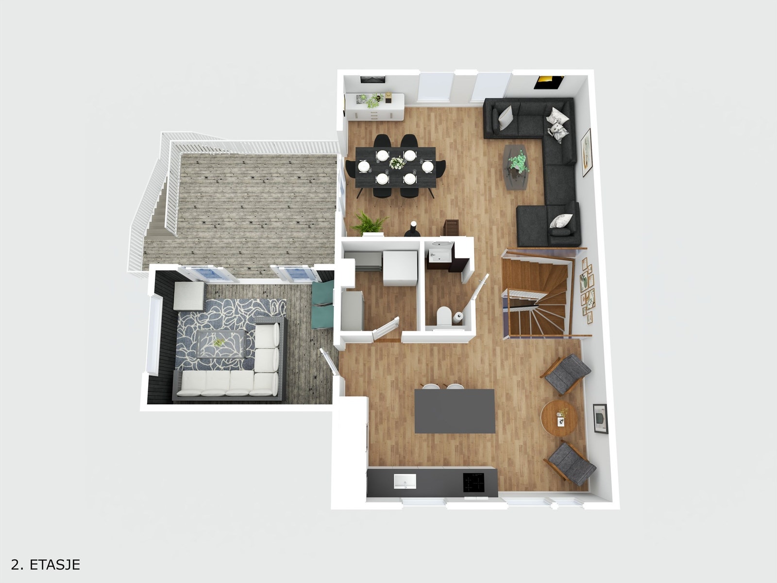Plantegning 3D 2. etasje Galleribilde