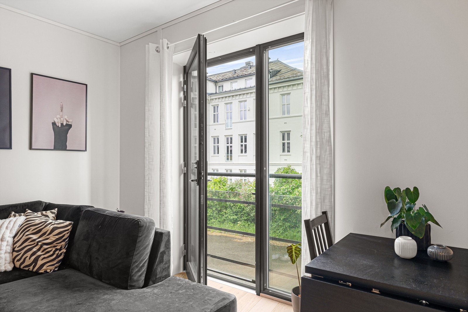 På stue/kjøkken har man også en fransk balkong. Galleribilde