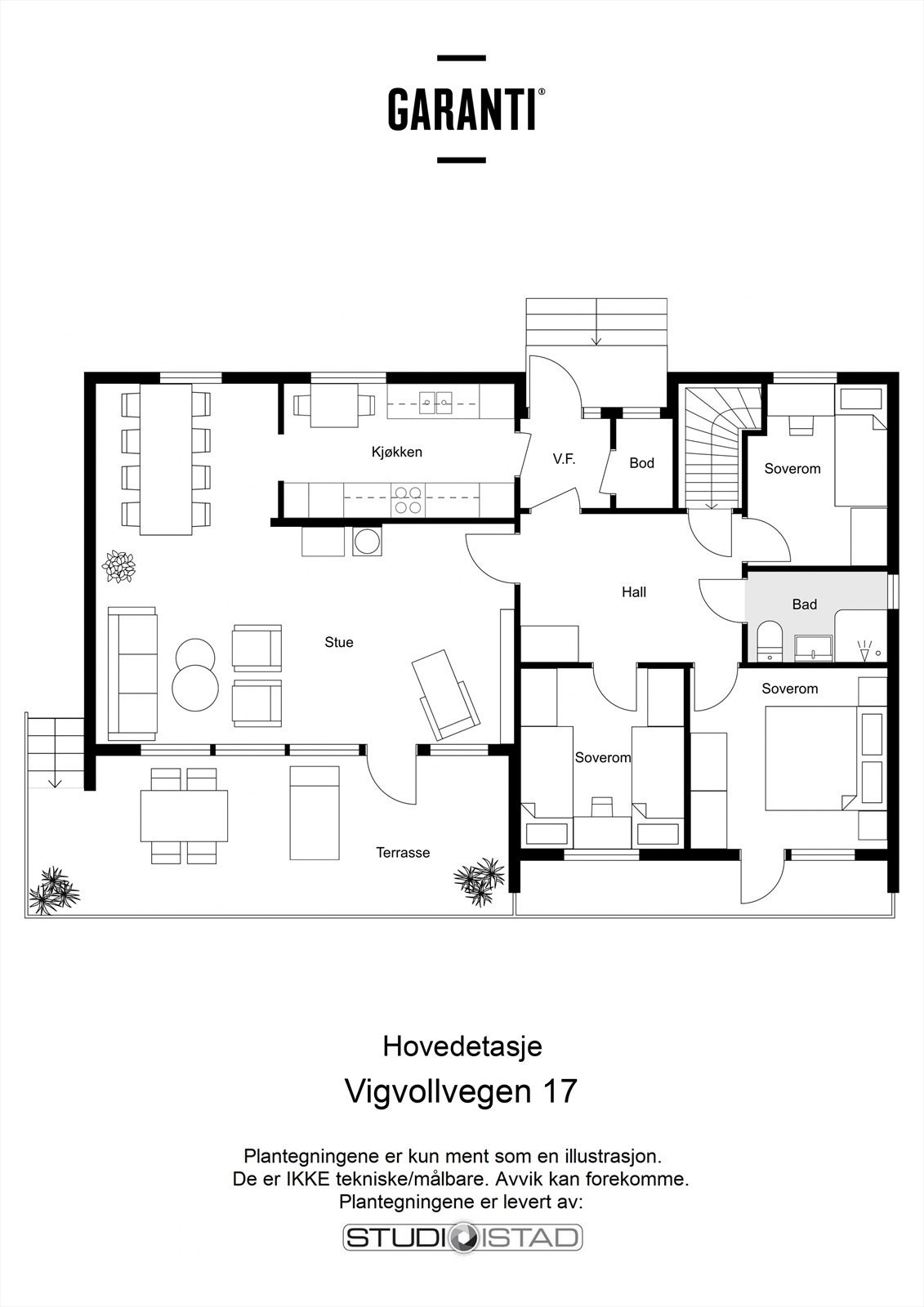 Plantegning hovedetasje. Galleribilde