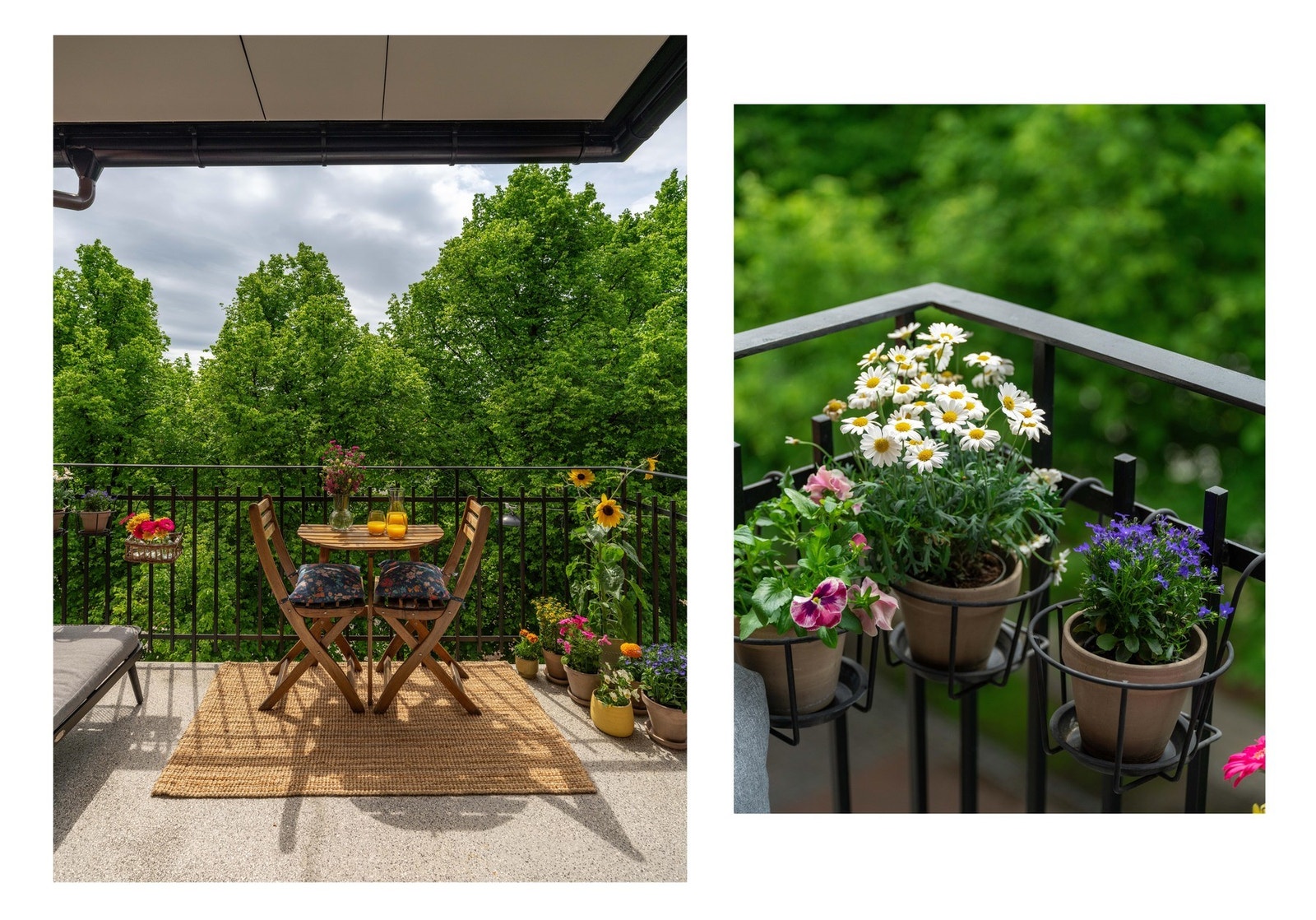 Den er på 5 m² og har god plass til en sittegruppe, beplantning og grill (gass eller elektrisk grill er tillatt). Galleribilde