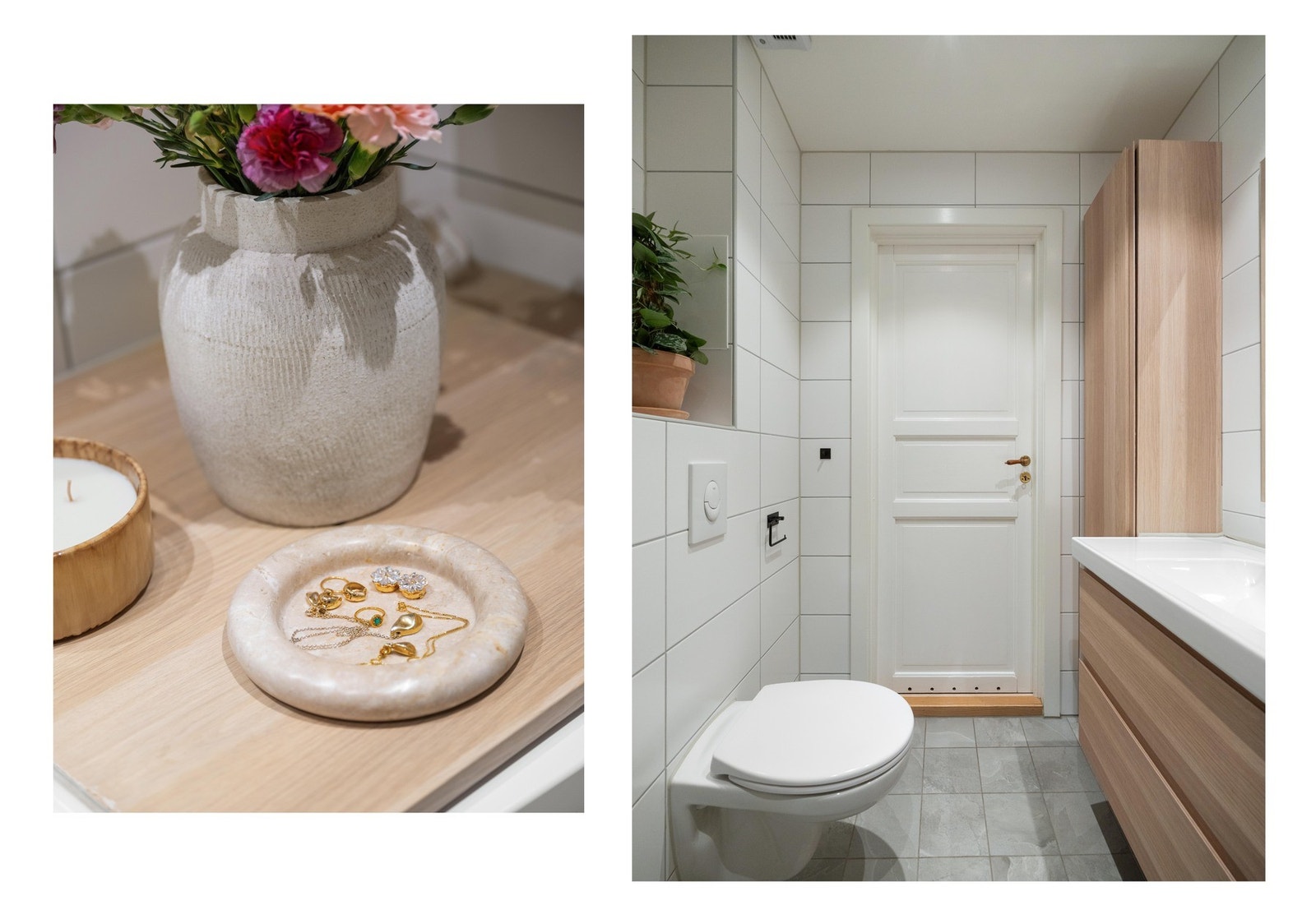 Det er lune varmekabler i gulvet og god belysning med downlights i tak. Galleribilde