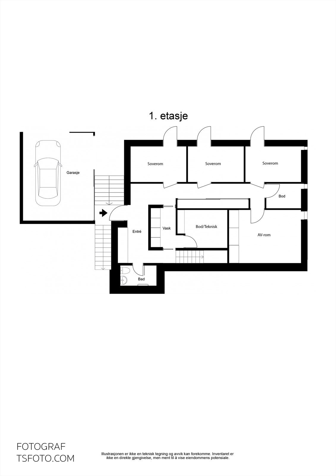 Plantegning 1 etasje Galleribilde
