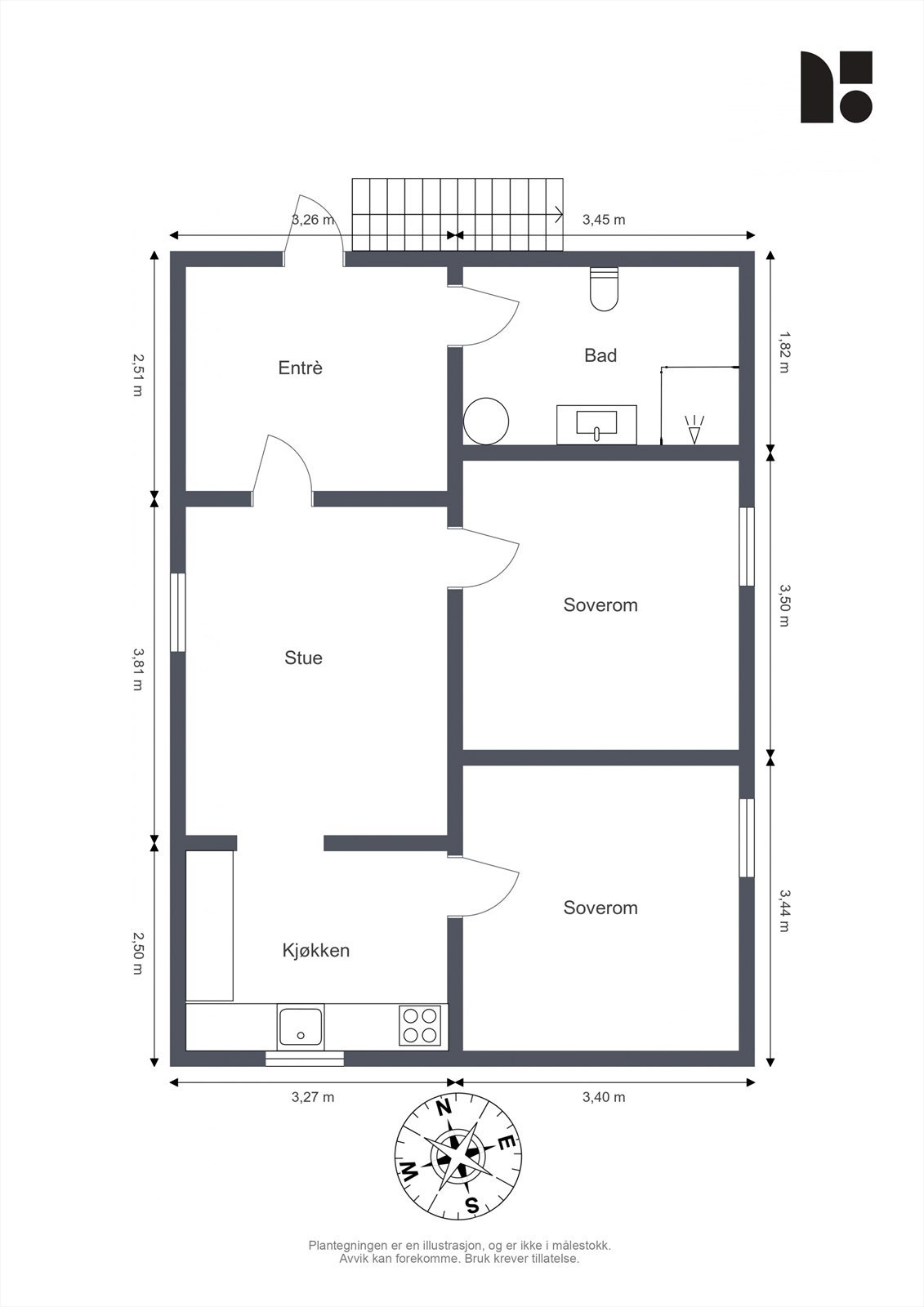 Plantegning kjeller. Merk at kjelleren er innredet uten nødvendig godkjennelse fra kommunen. Galleribilde