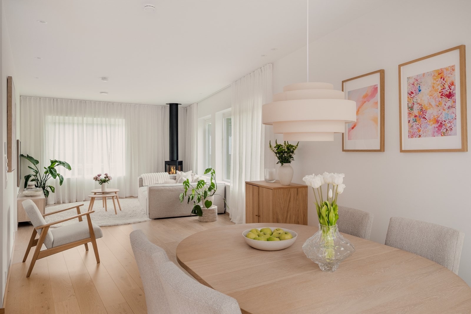 Lyst og moderne enderekkehus over to plan med fantastisk beliggenhet i idylliske omgivelser. Galleribilde