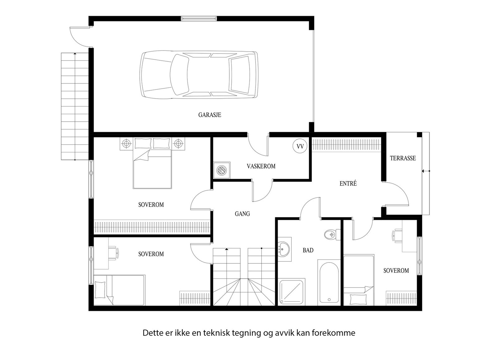 Plantegning 1. etasje Galleribilde