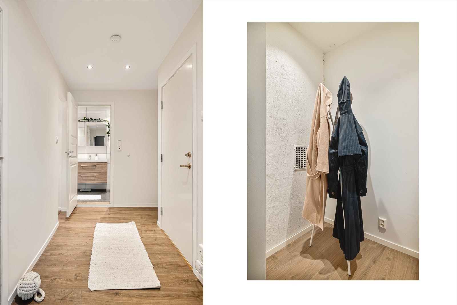 Velkommen inn! Det første man kommer til er en romslig entré med god plass til yttertøy, sko og oppbevaring. Galleribilde