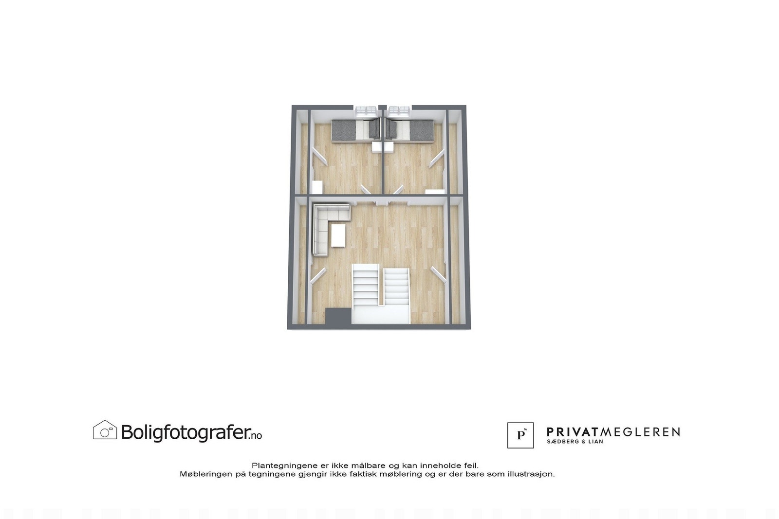 Plantegning loftsetasje - ikke målsatt, kun en illustrasjon. Galleribilde