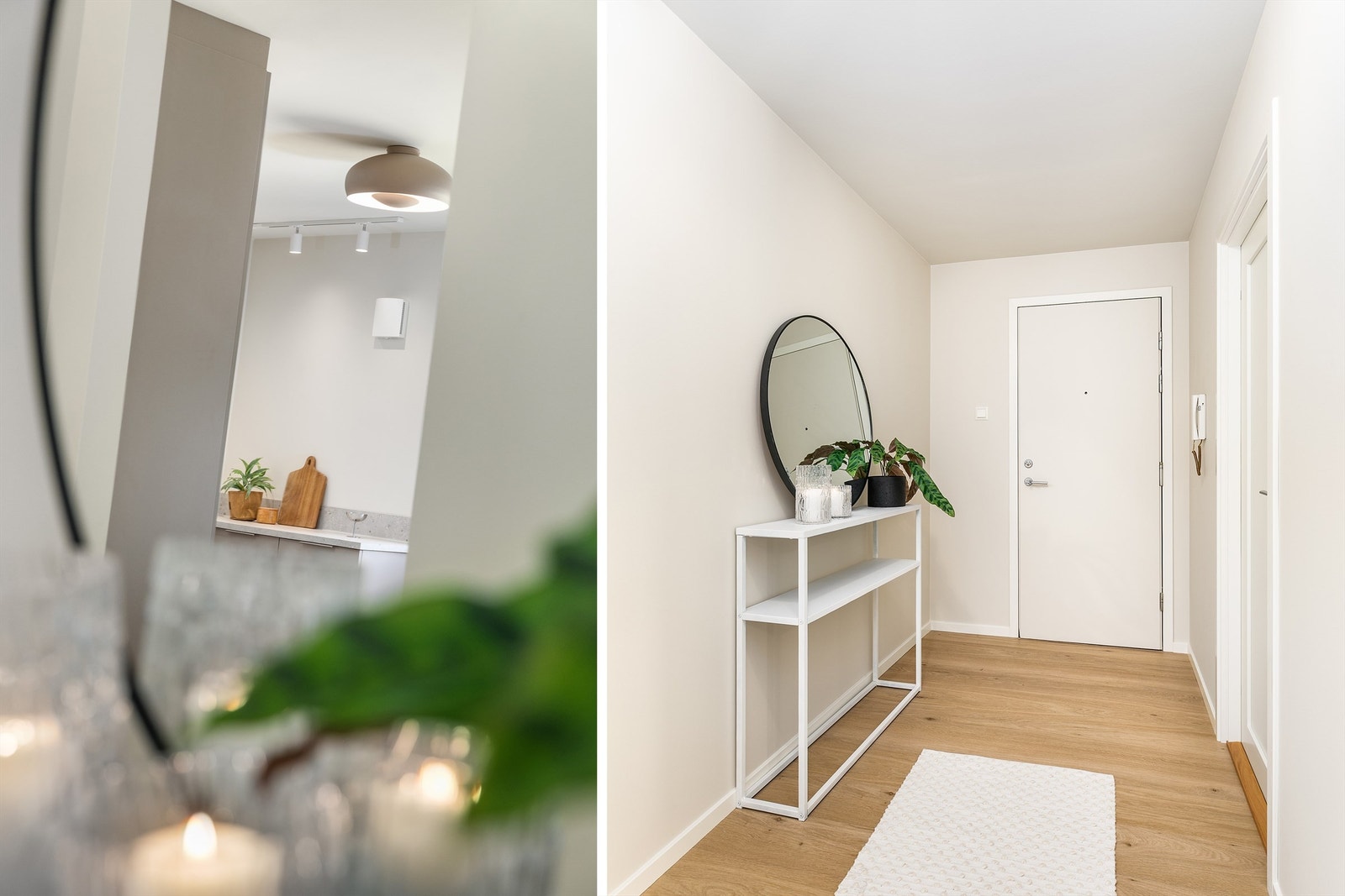 I entreen er det mulighet for kommoder, skap eller en skyvedørsgarderobe. Soverom 2 til høyre. Galleribilde