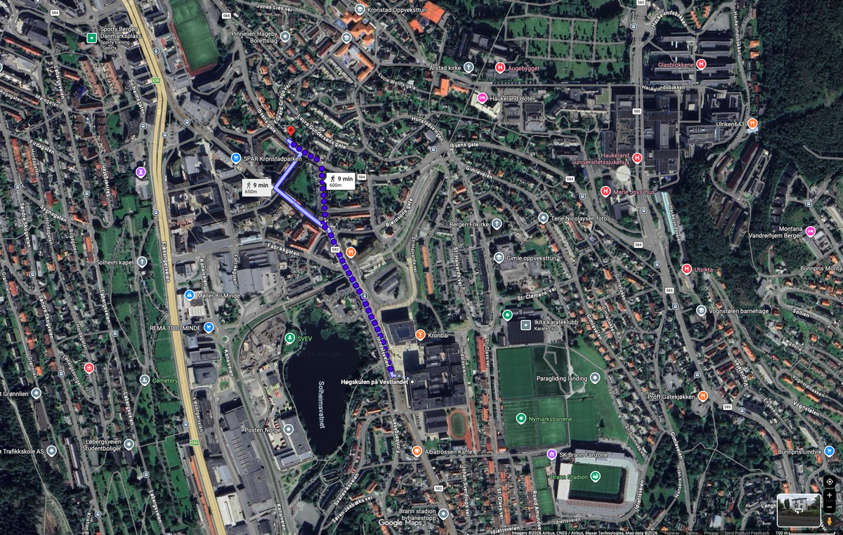 Kun 9 min gange til HVL Galleribilde