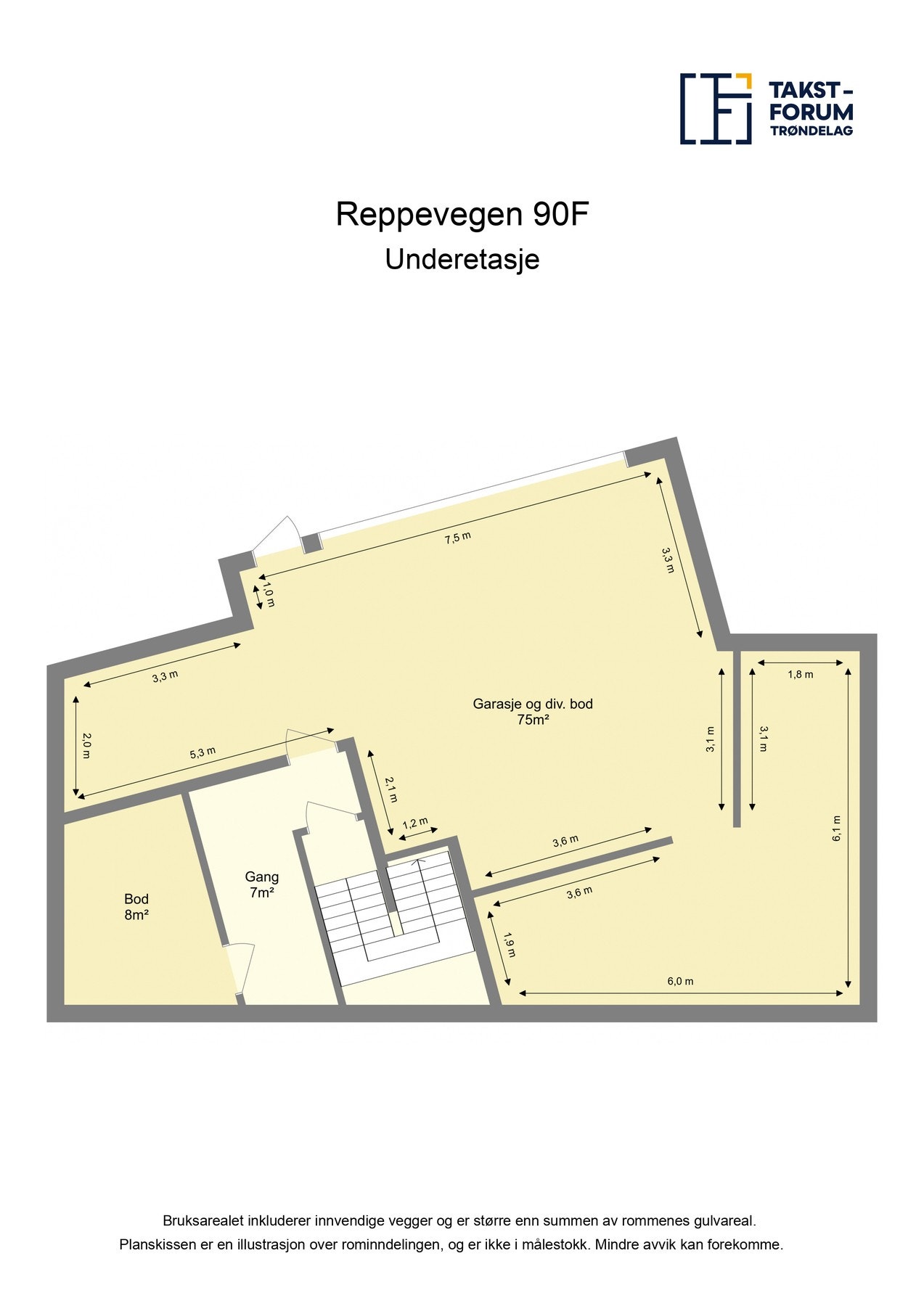 Planskisse underetasje. Galleribilde