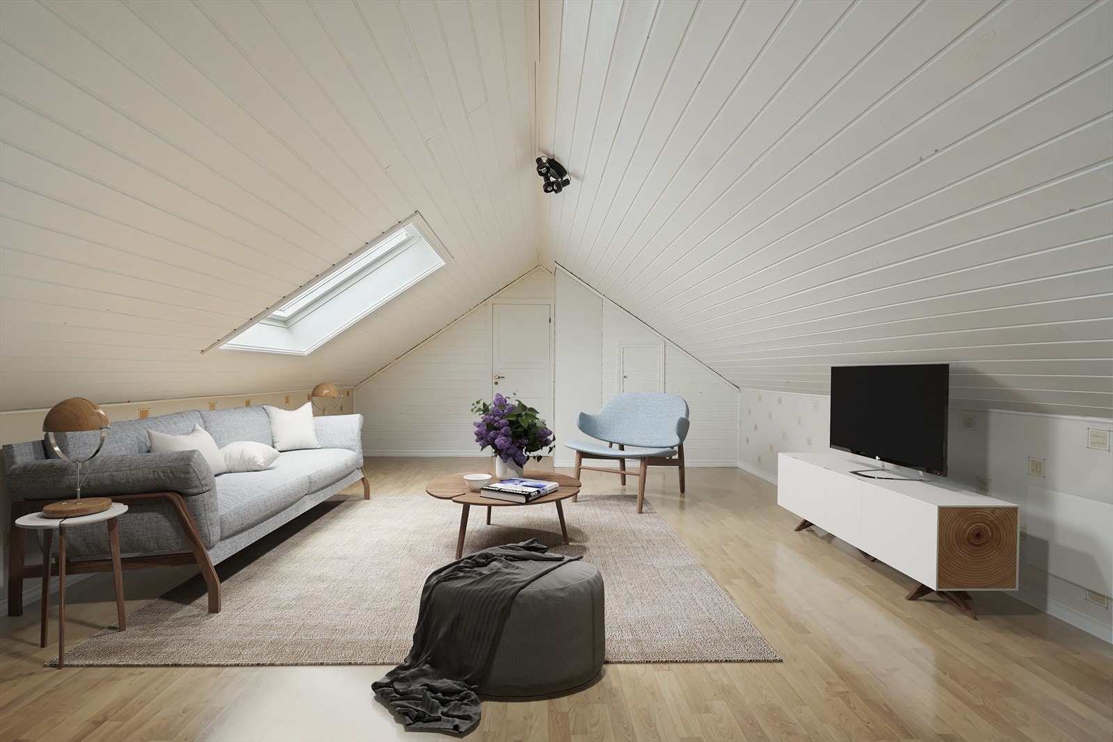 Loftstue digitalt fotostylet Galleribilde