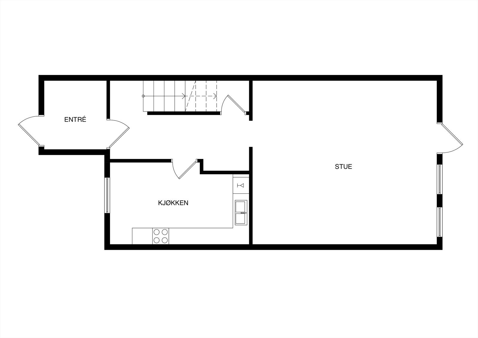 Plantegning 1. etasje Galleribilde
