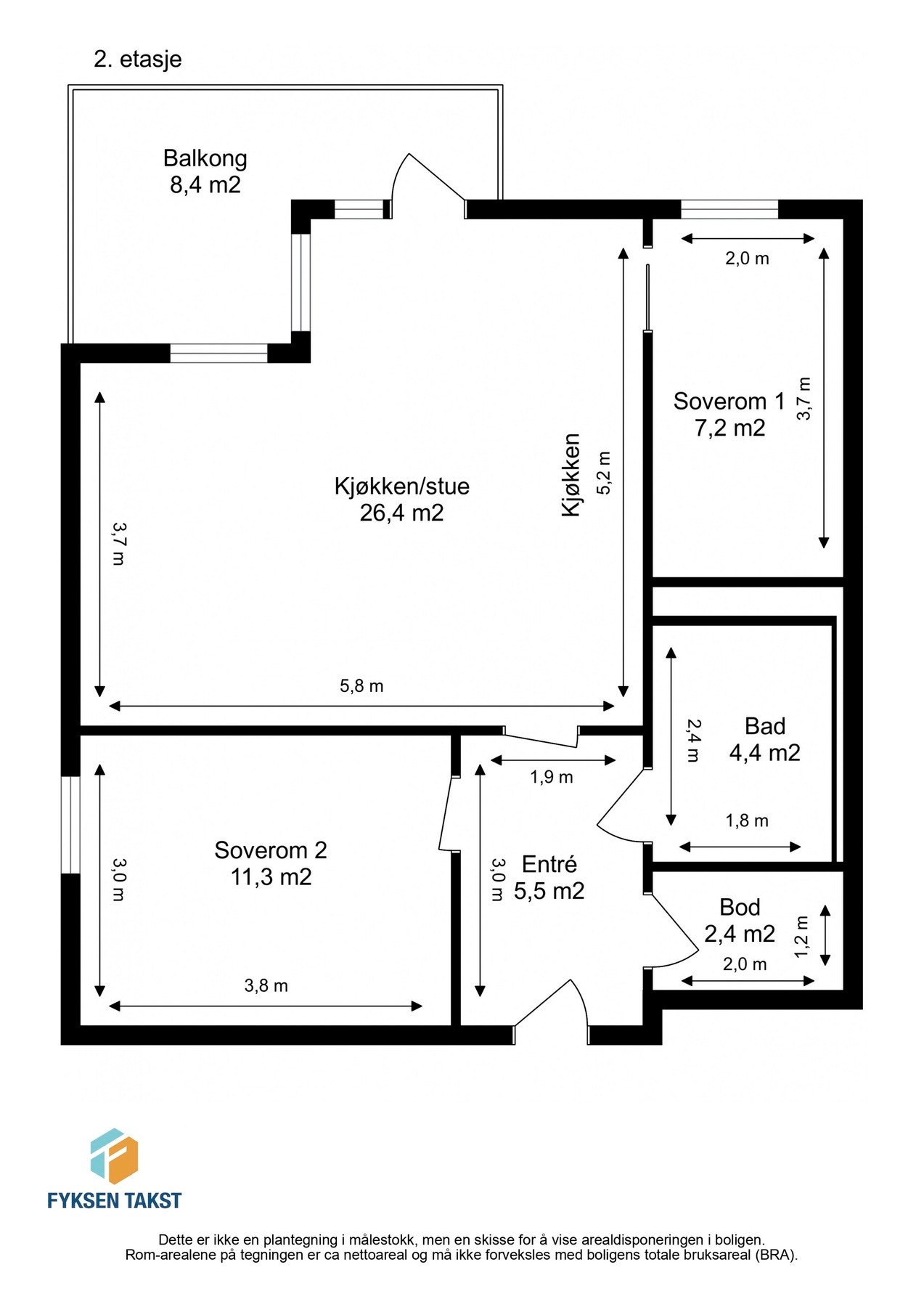Målsatt planskisse. Galleribilde