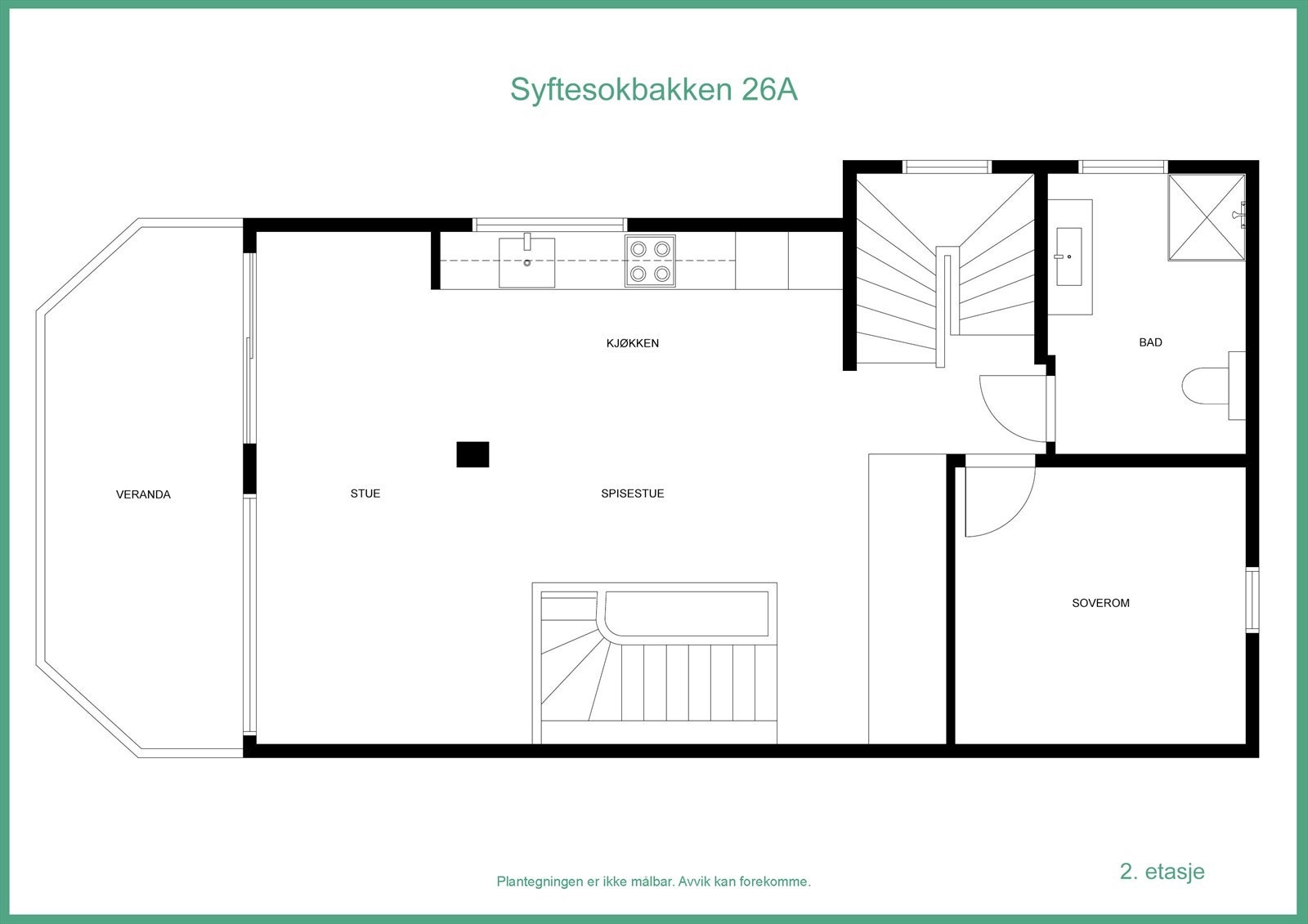Kjøkkenet i første etasje har integrerte hvitevarer og ventilasjonssystem. Galleribilde