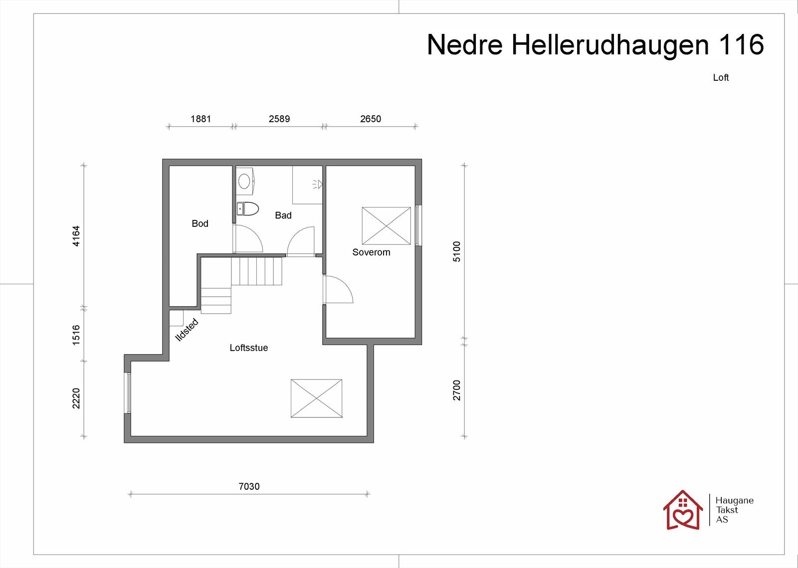 Plantegning loft Galleribilde