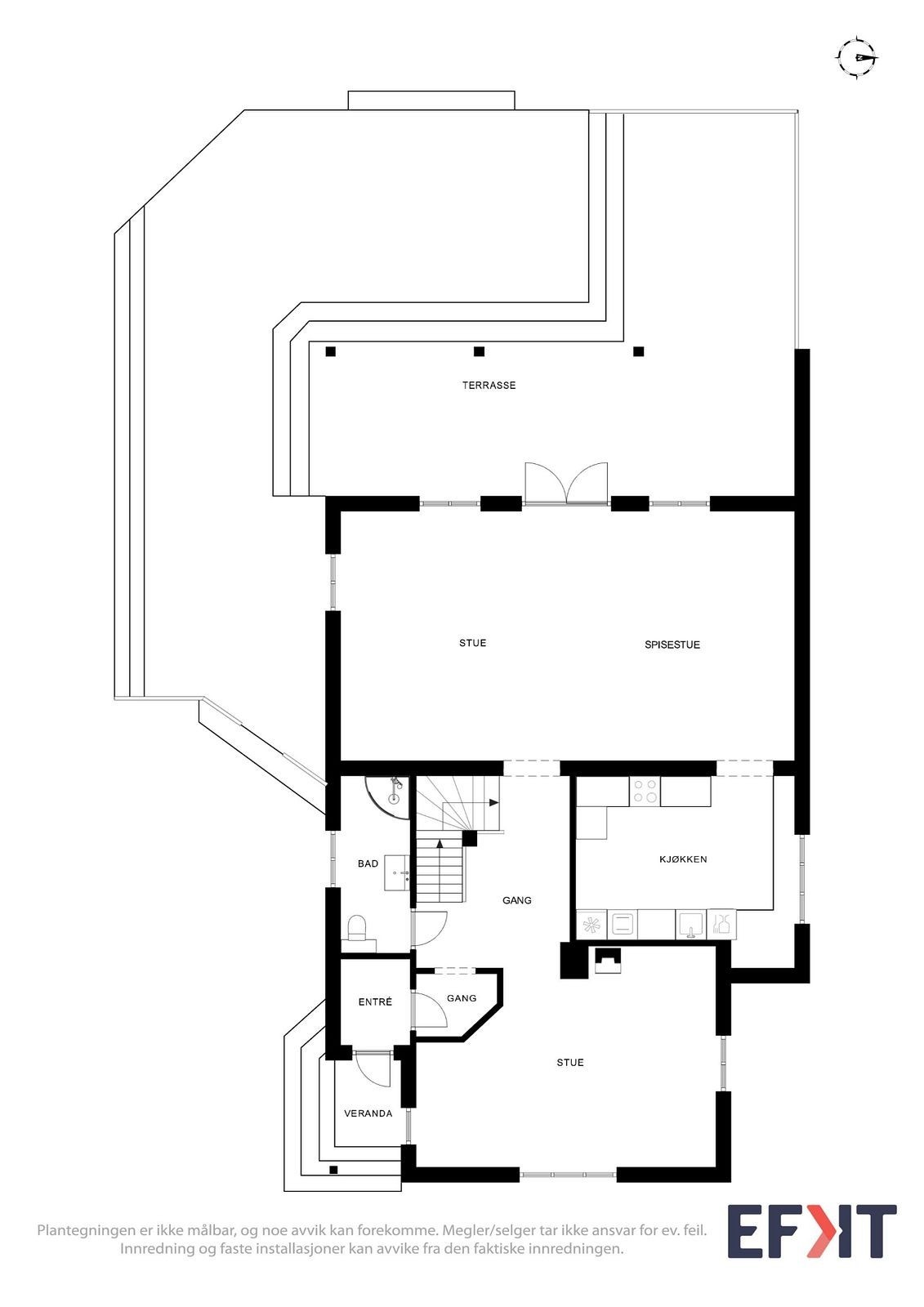 Plantegning 1. etasje Galleribilde