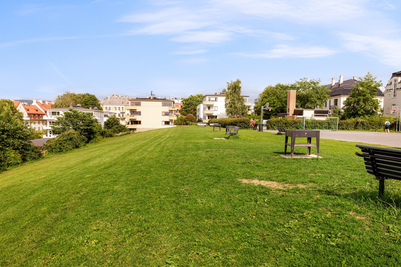 Innenfor gangavstand ligger både Idioten park, St. Hanshaugen, Stensparken med flere parker. Galleribilde