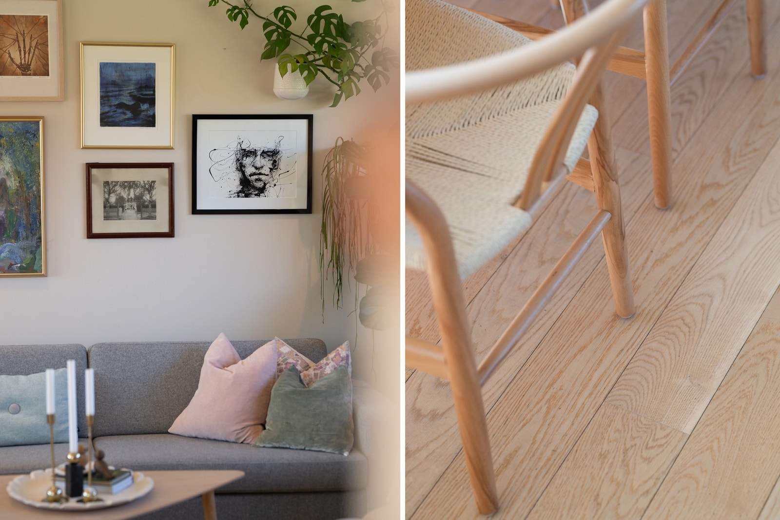 Detaljene i materialvalg og overflater bidrar til et helhetlig og moderne uttrykk, med parkettgulv og lyse, tidløse fargetoner. Galleribilde