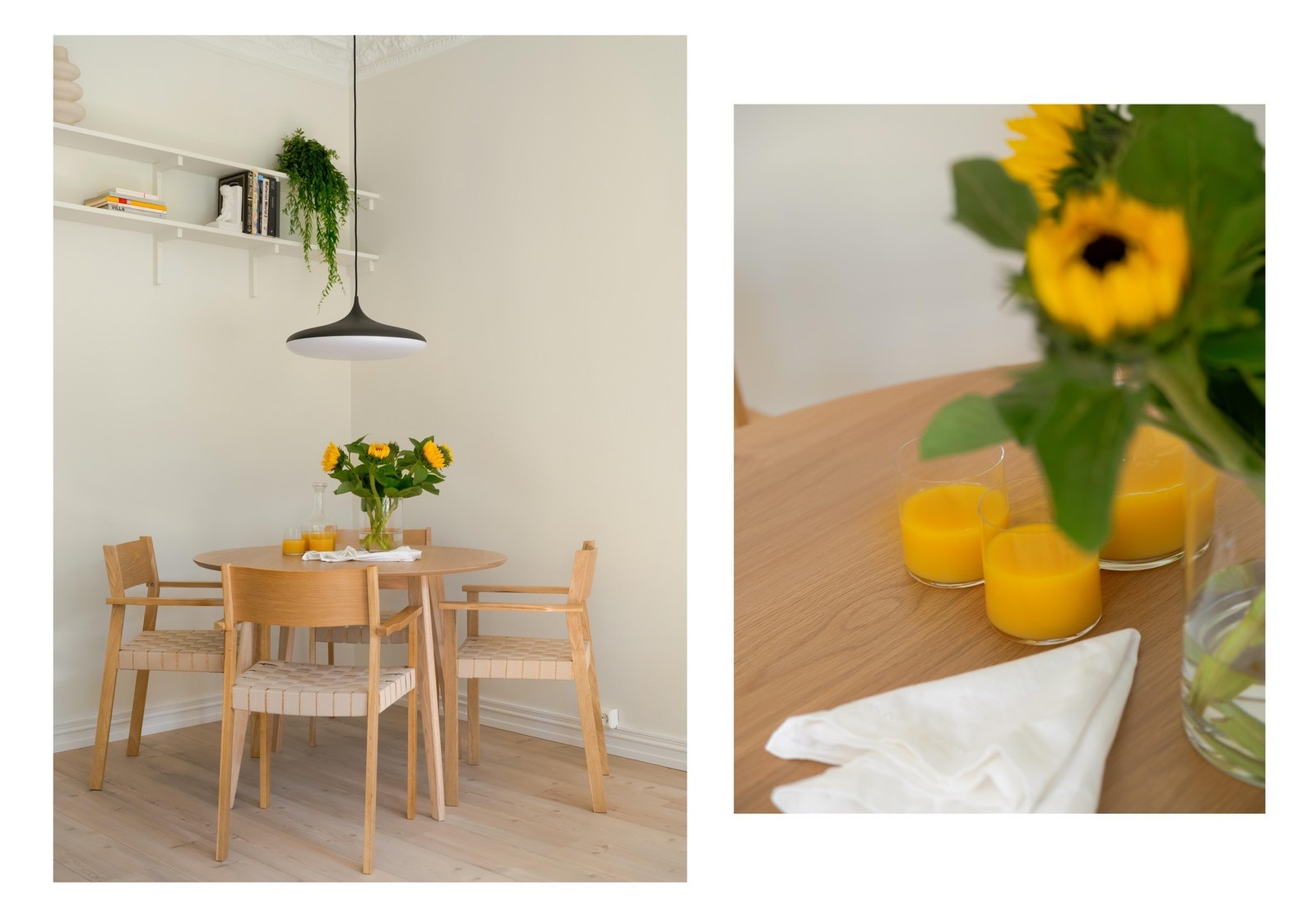 I hjørnet finner spisebordet sin naturlige plassering, noe det er rikelig med plass til. Et fint sted å invitere venner og familie til en bedre middag. Galleribilde