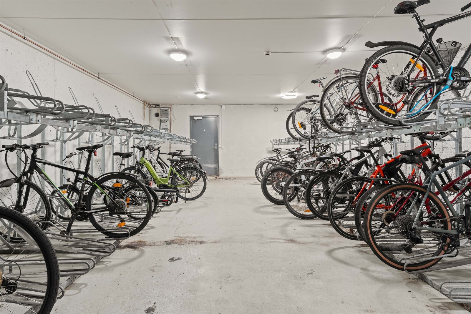 Sykkelgarasje i kjeller. Galleribilde