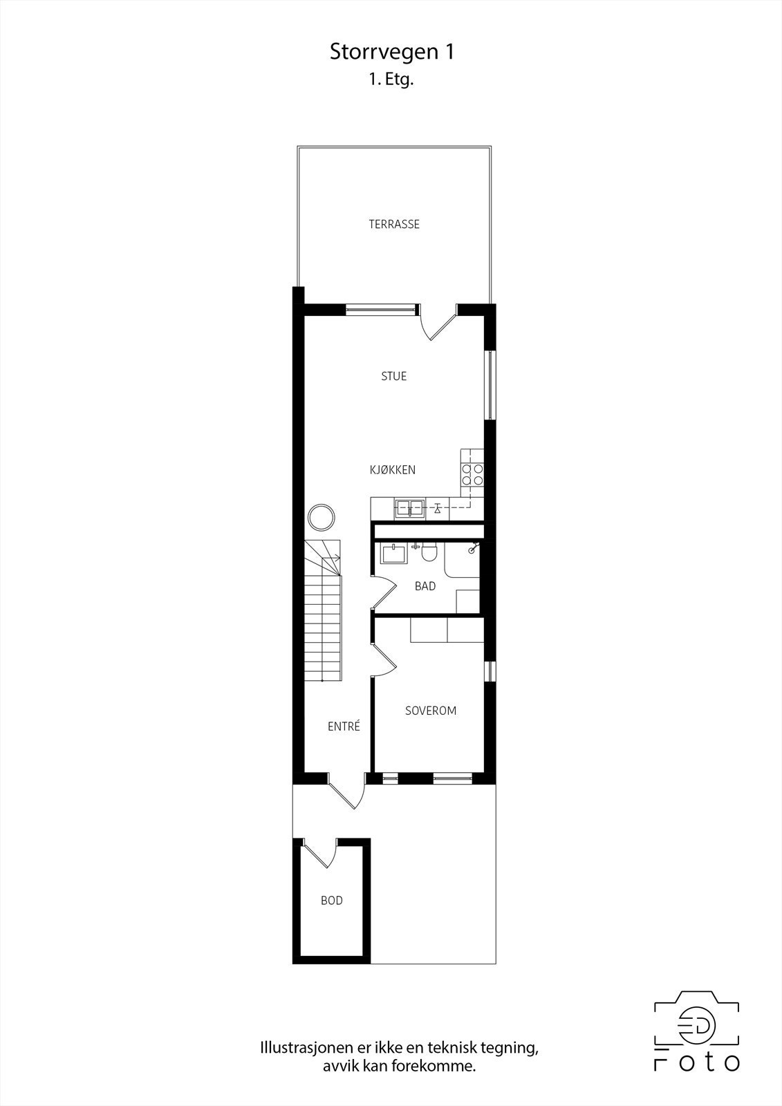 Plantegning 1. etasje Galleribilde