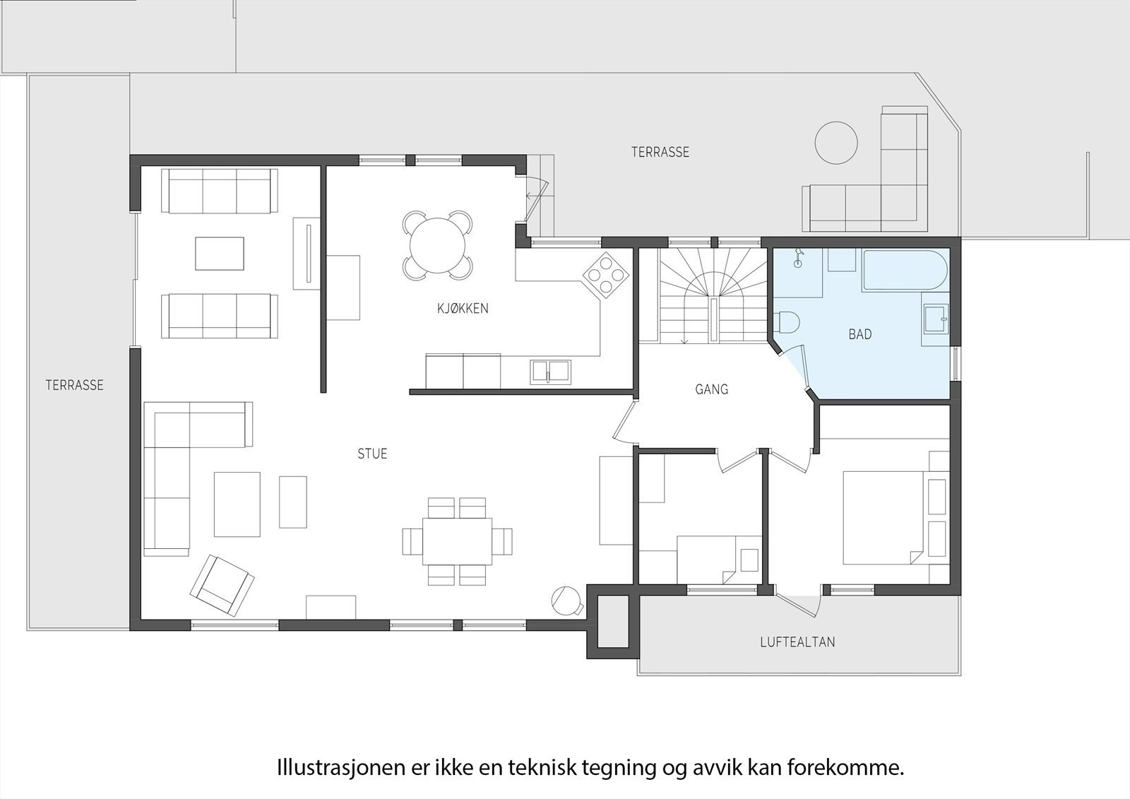 Plantegning 1.etg Galleribilde