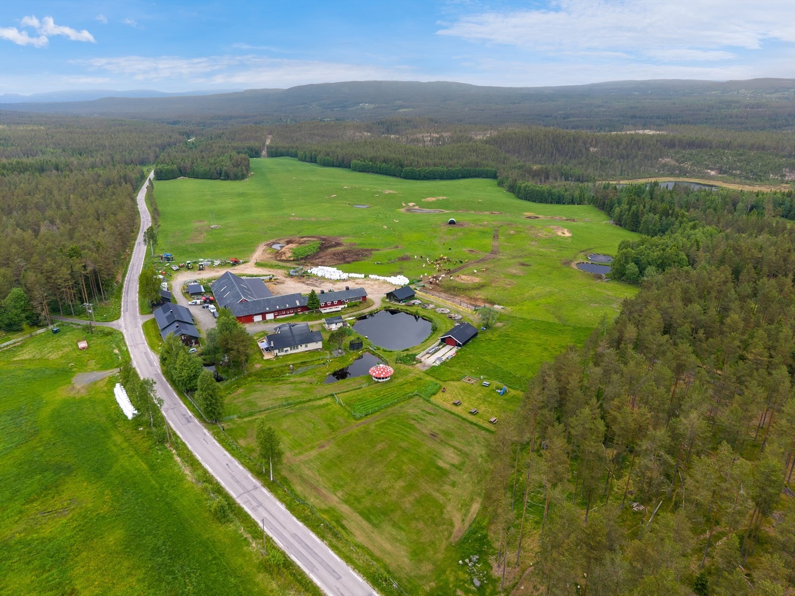 Eiendommen ligger i et område med spredt bebyggelse, noe som gir en følelse av ro og privatliv. Galleribilde
