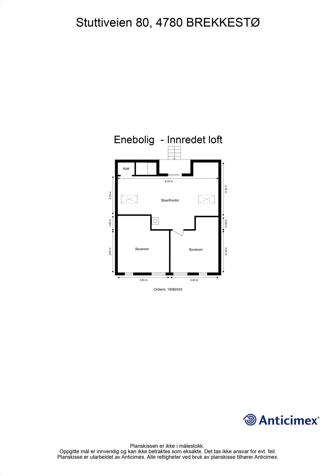 Plantegning - Innredet loft Galleribilde