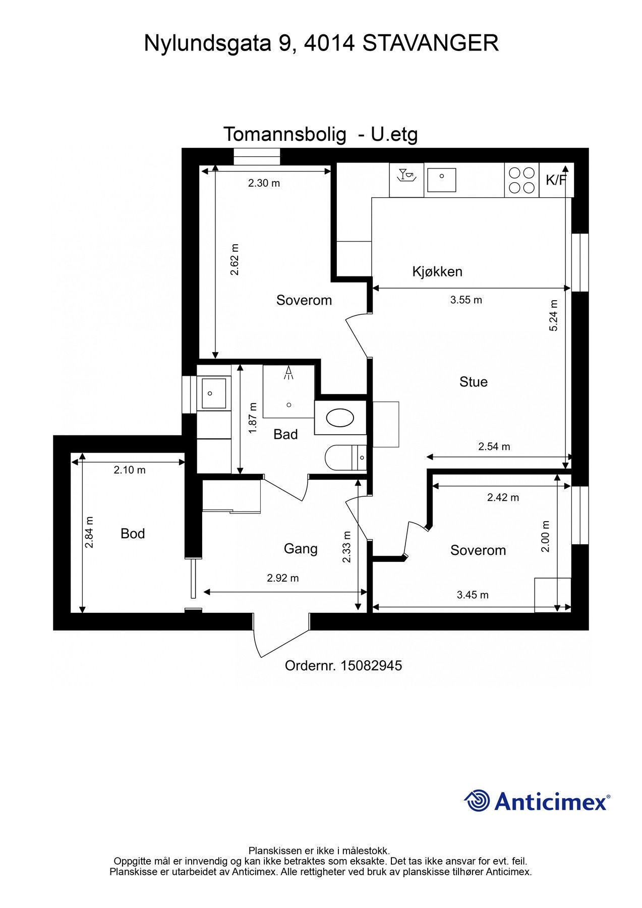 Planskisse kjeller Galleribilde