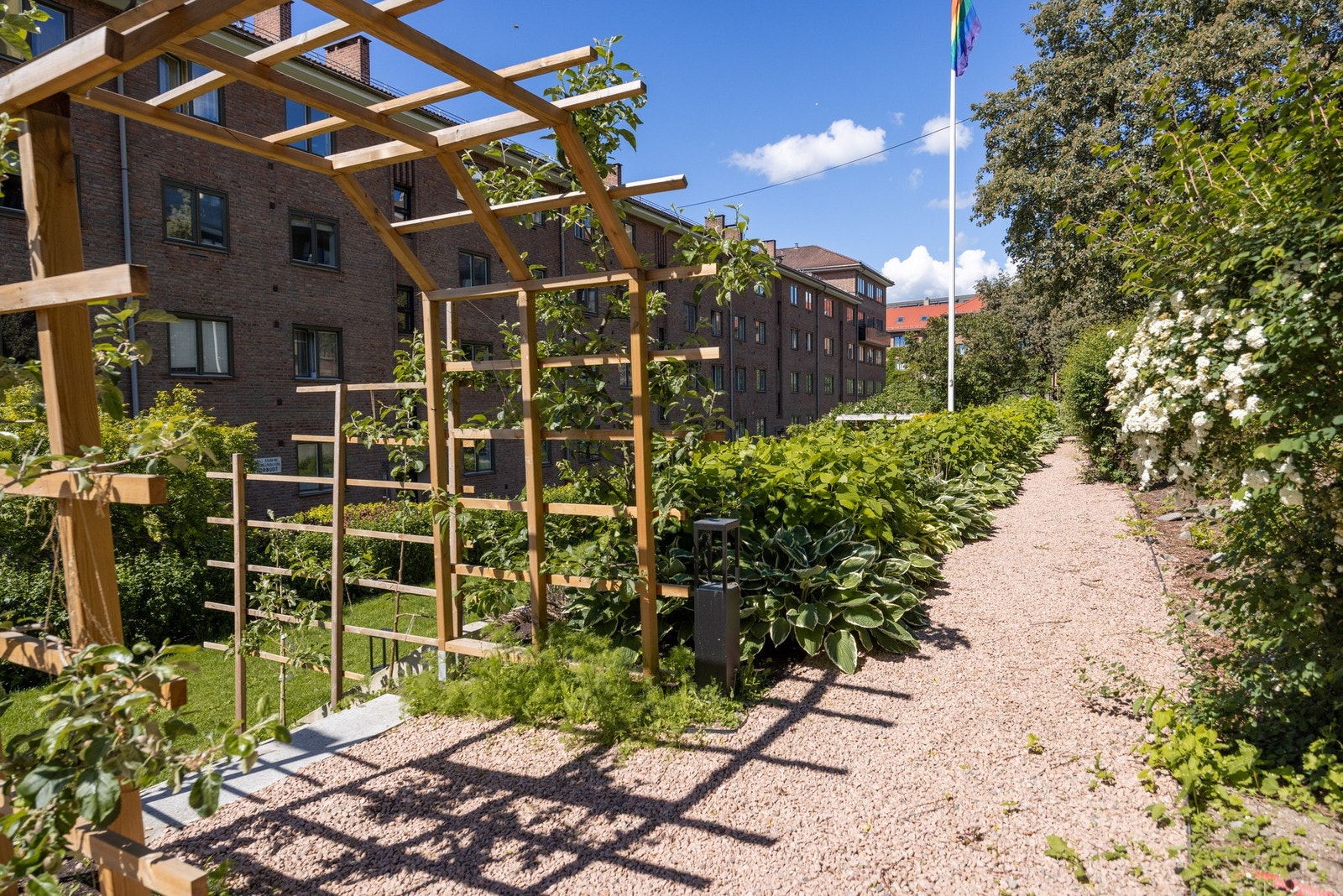 Pent opparbeidet bakgård. Galleribilde