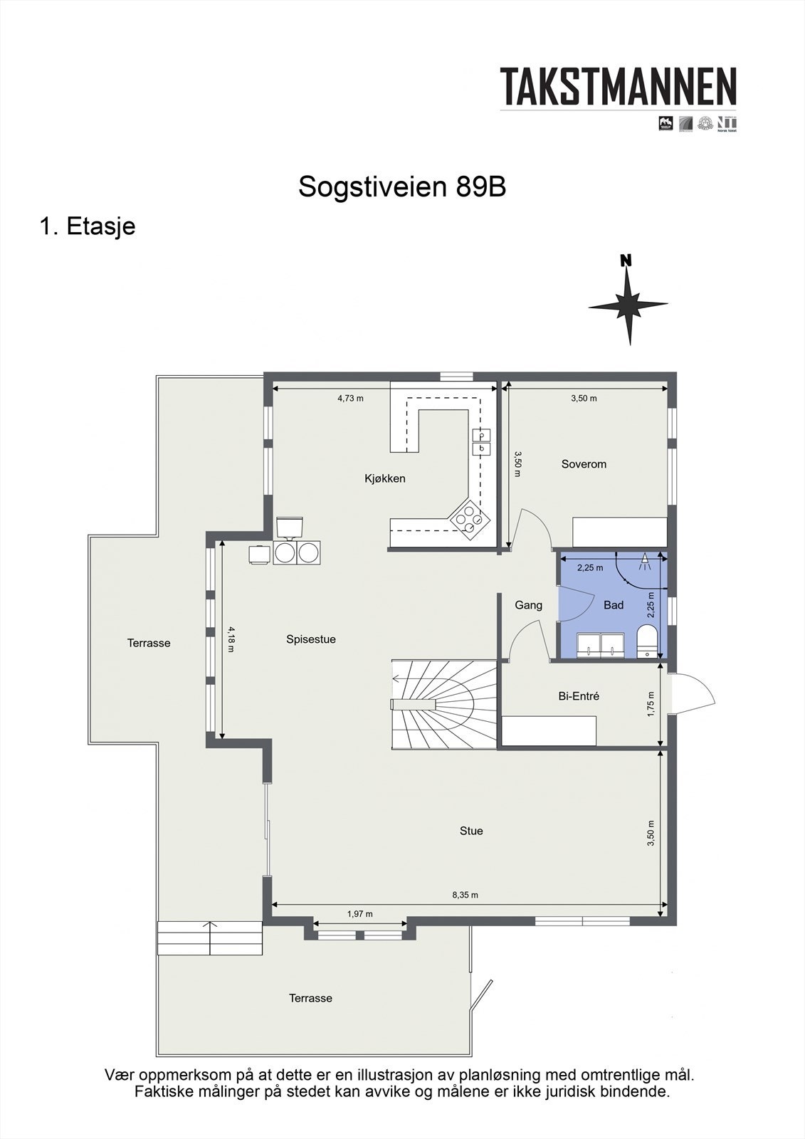 Plantegning 1. etasje Galleribilde