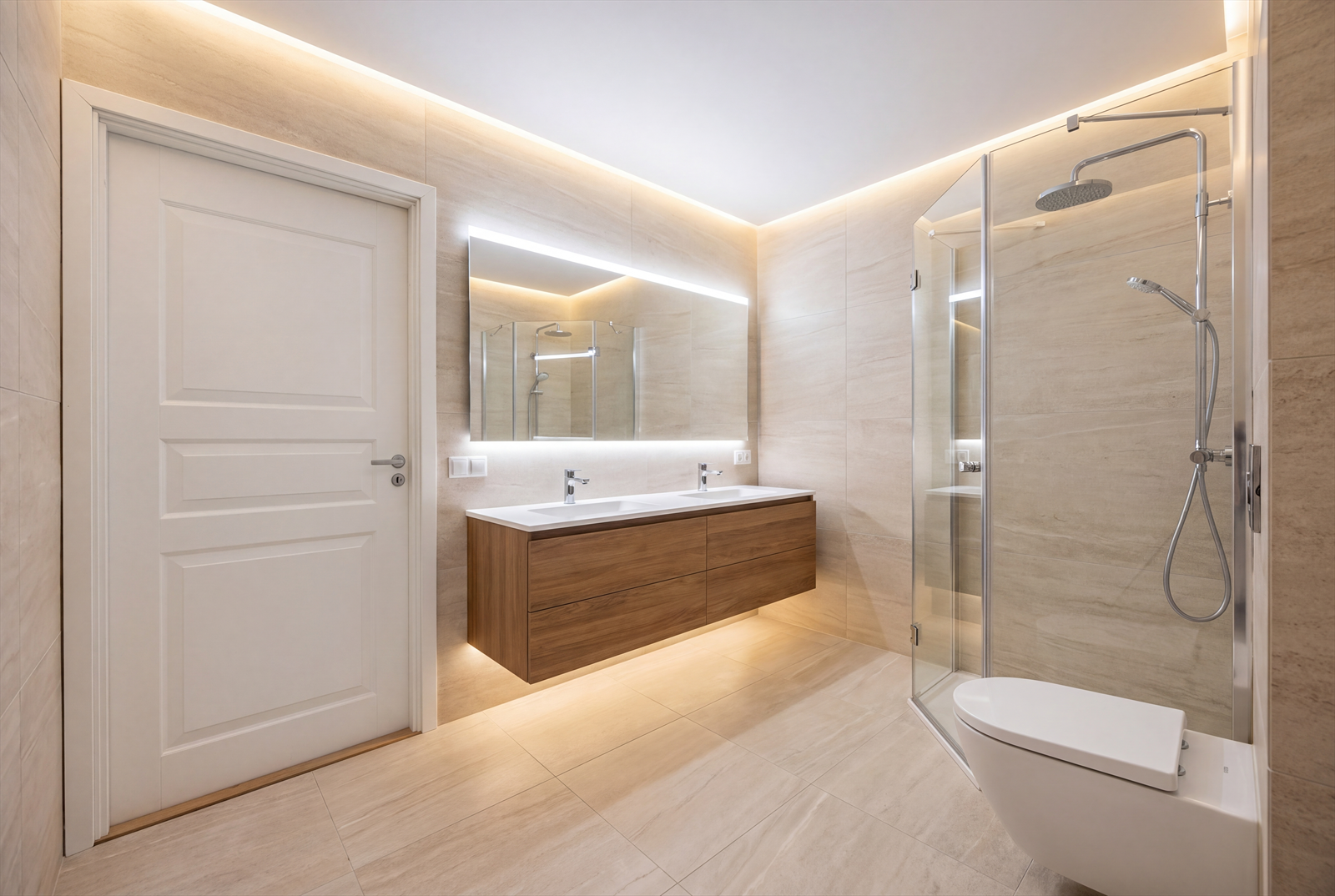Digitalt stylet bilde av badet. Galleribilde