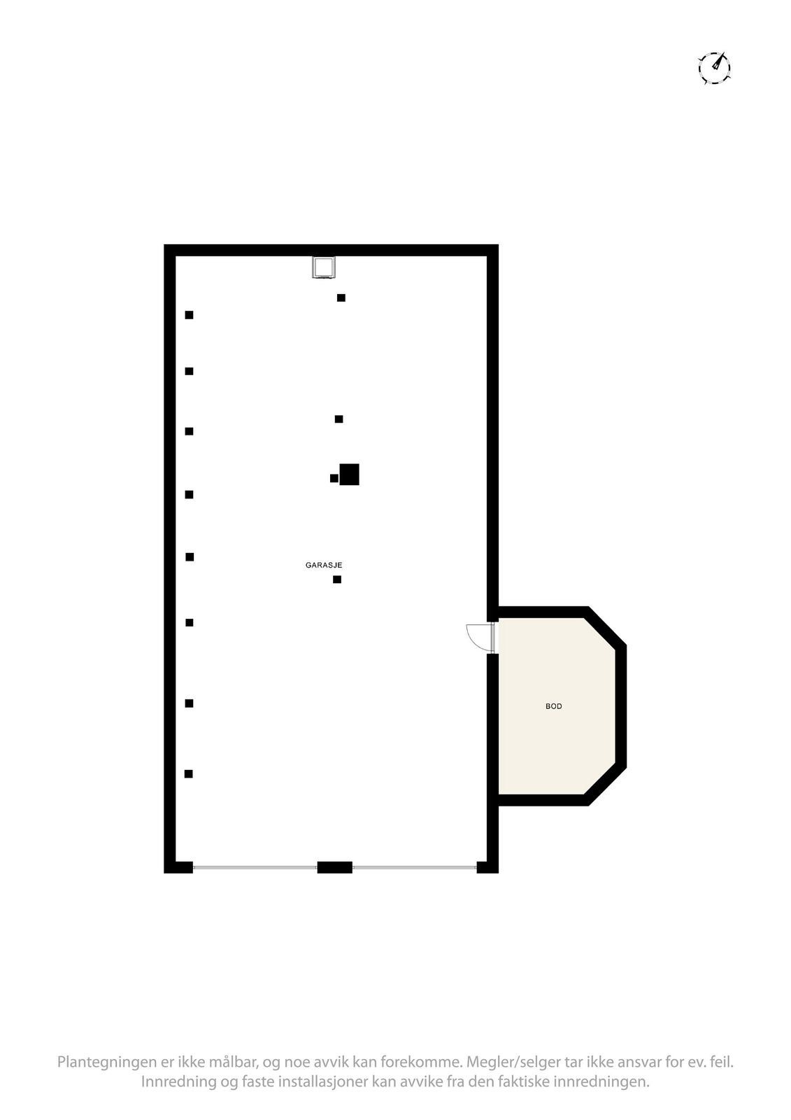 Plantegning garasje og bod. Galleribilde